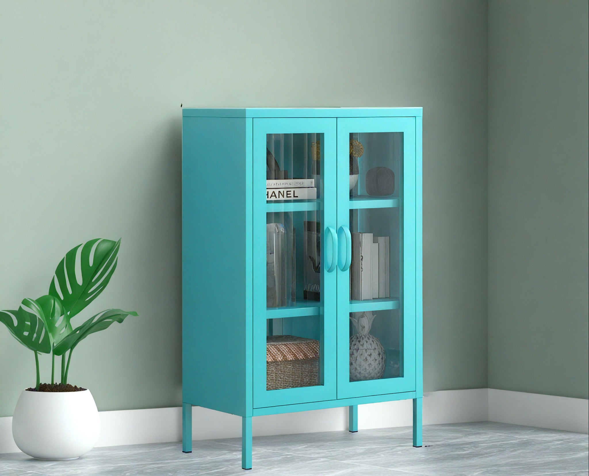 AesCraft Sideboard Storage Metal Locker Aescraft Light Blue