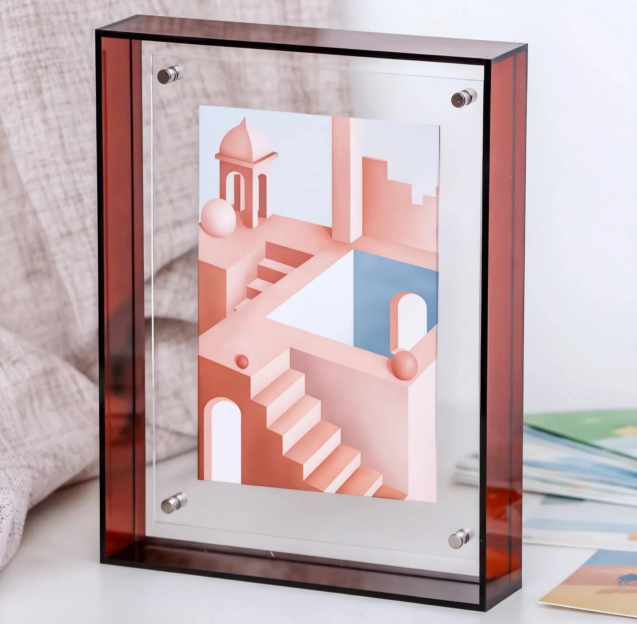 Artful Acrylic: Display & Serve in Style  Aescraft Brown 21cm*30cm - (A)