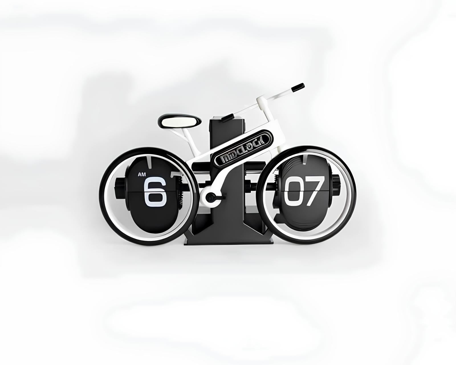 Bike Flip Clock – A Ride Through Time Aescraft White