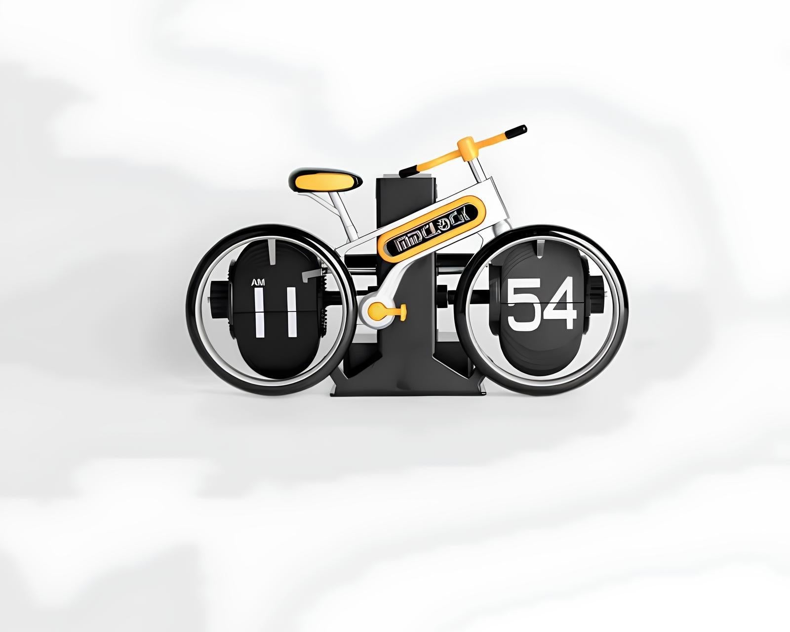 Bike Flip Clock – A Ride Through Time Aescraft Yellow