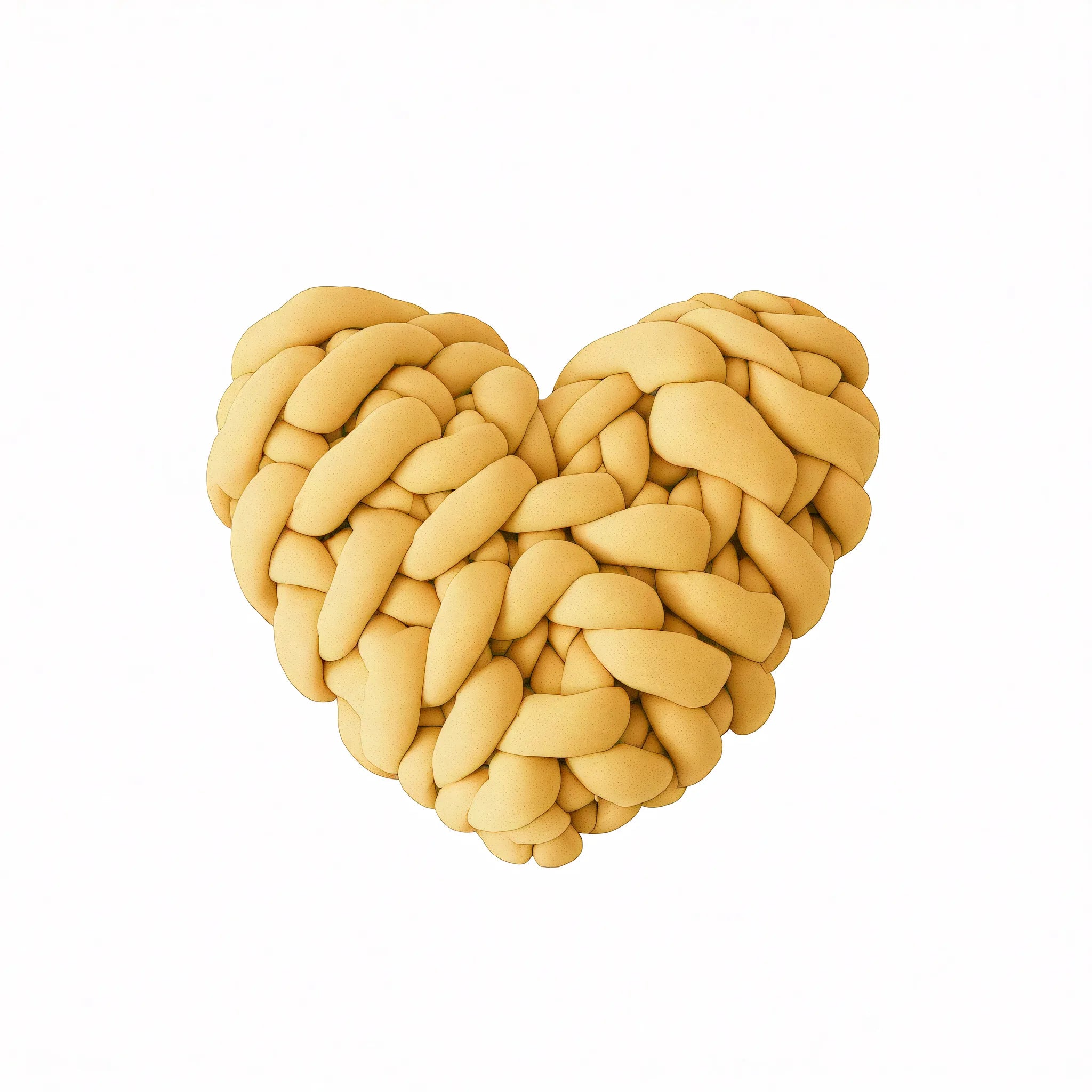 Braided Love Valentine Cushion Aescraft Yellow 28*27CM