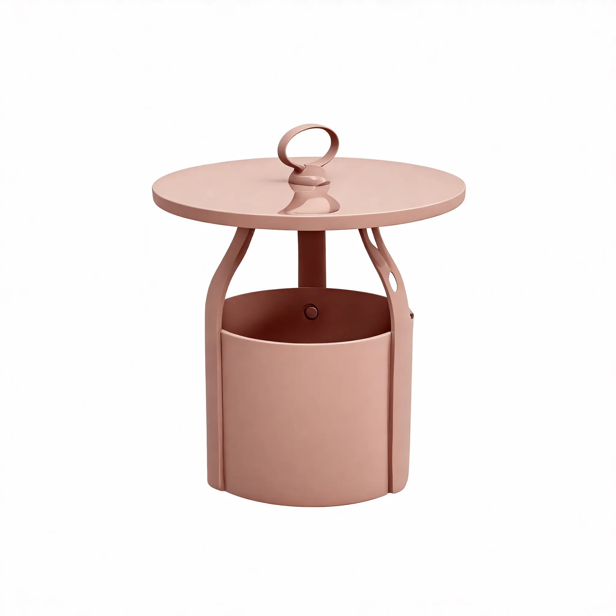 Bucketed Bliss – Modern Side Table with Storage Flair  Aescraft Pink