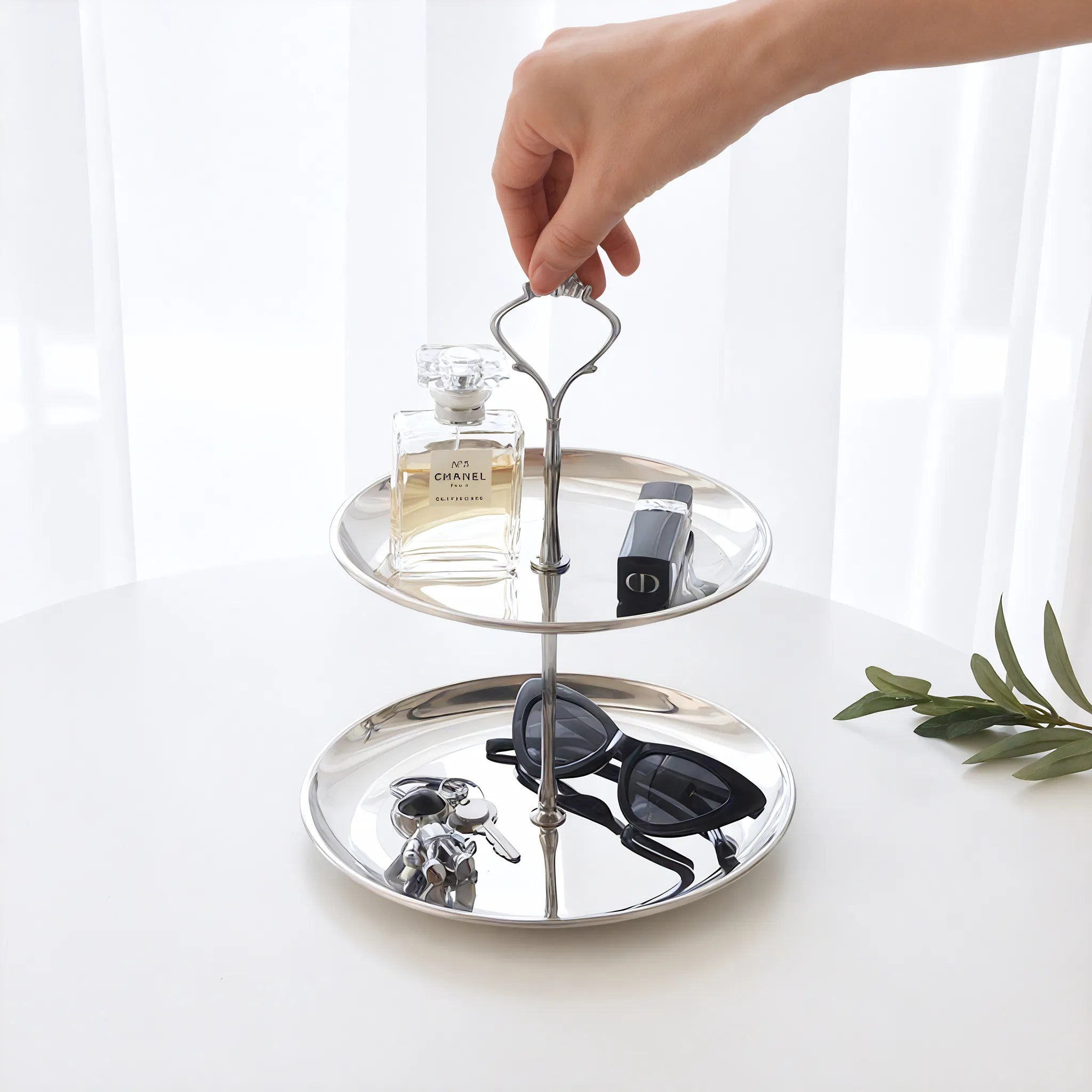 Chrome Cascade Tiered Tray Aescraft