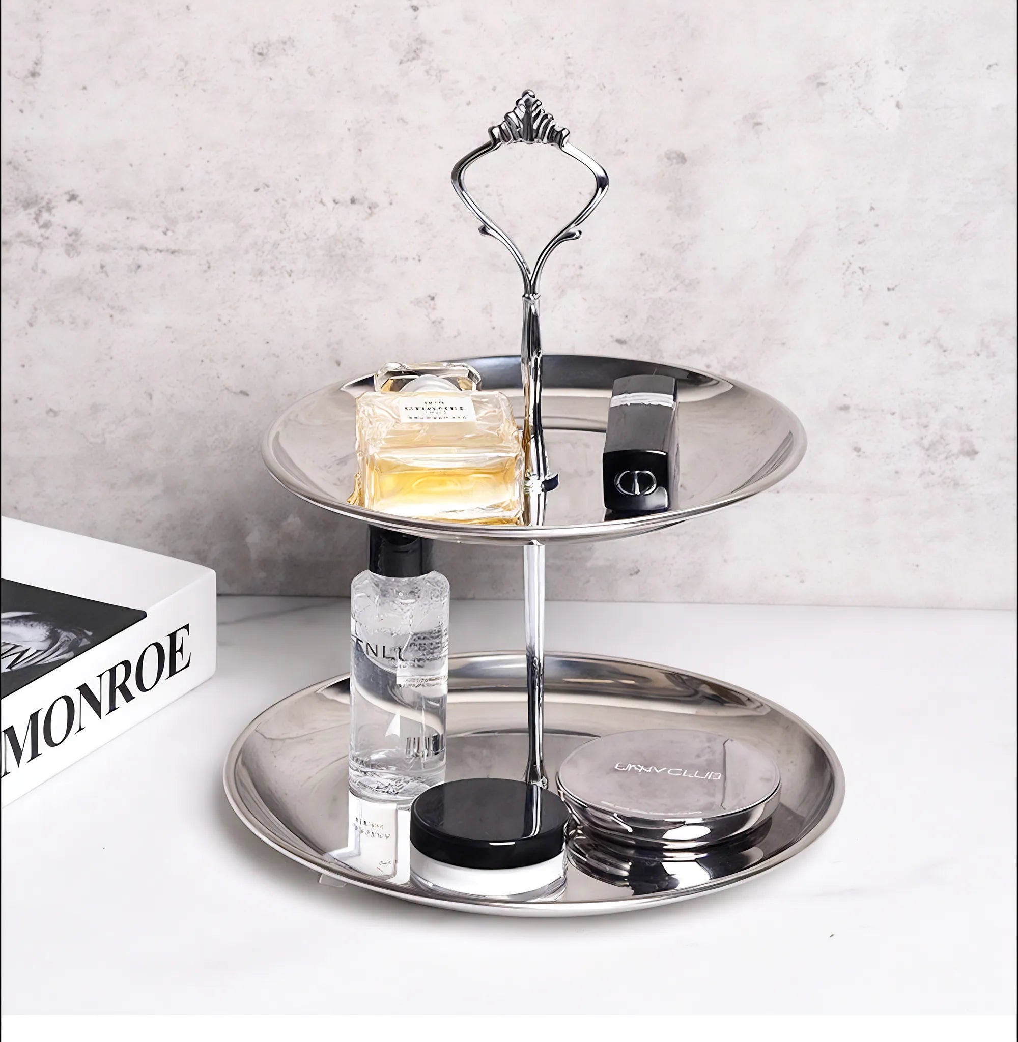 Chrome Cascade Tiered Tray Aescraft