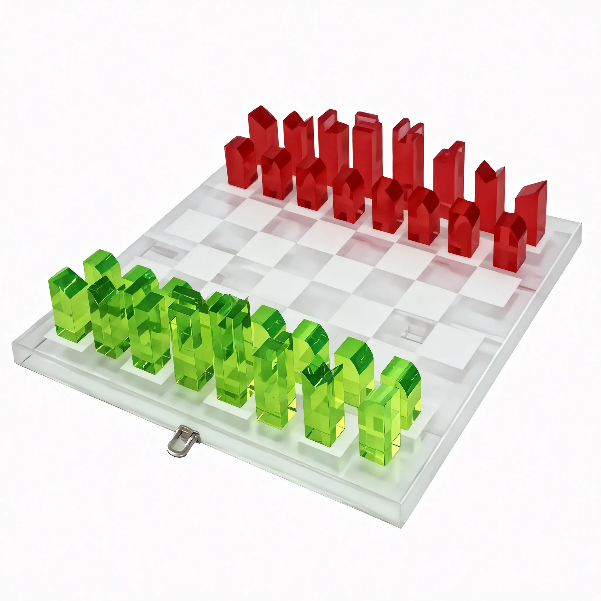 Clear Acrylic Chess Set customized Aescraft Powder Green