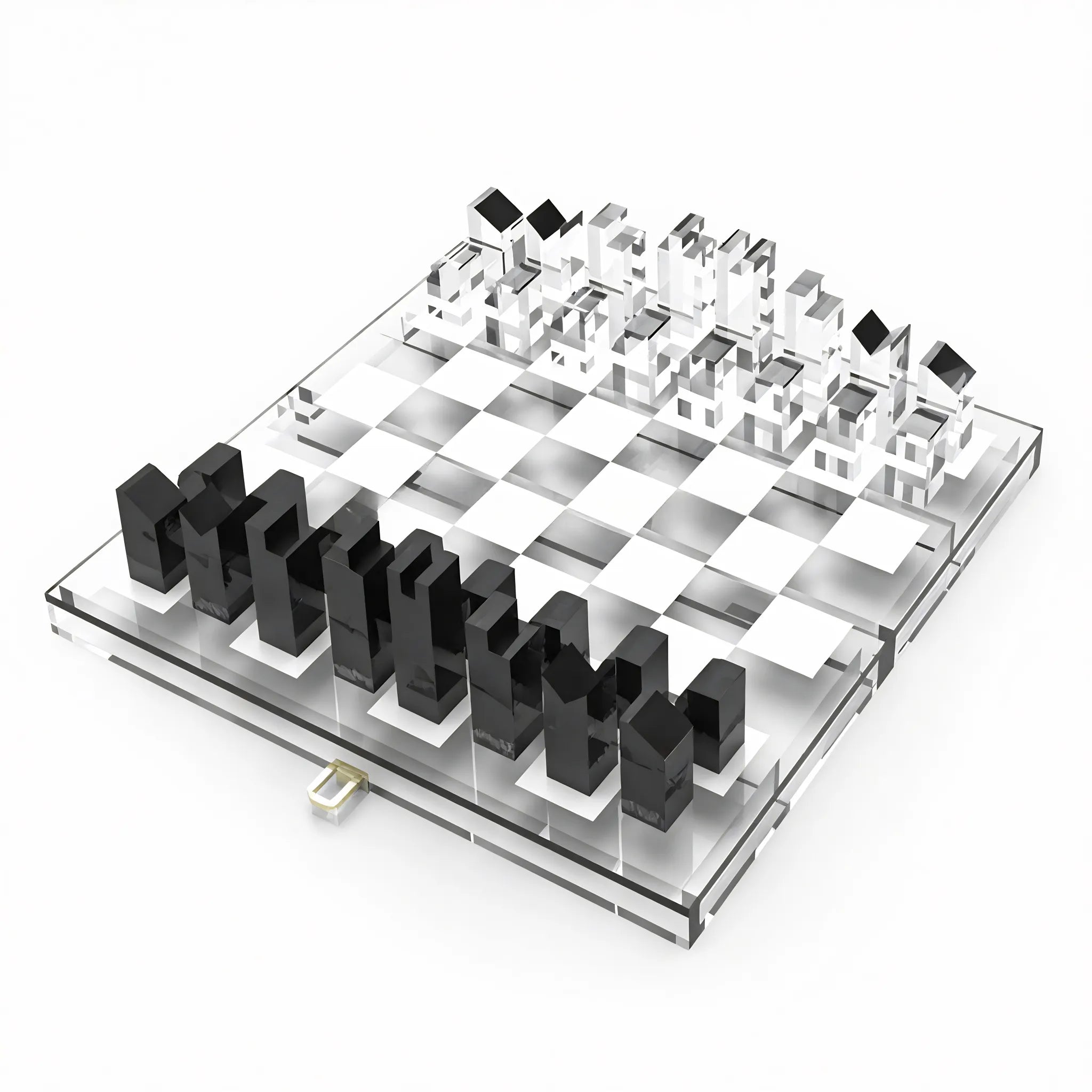 Clear Acrylic Chess Set customized Aescraft Black White