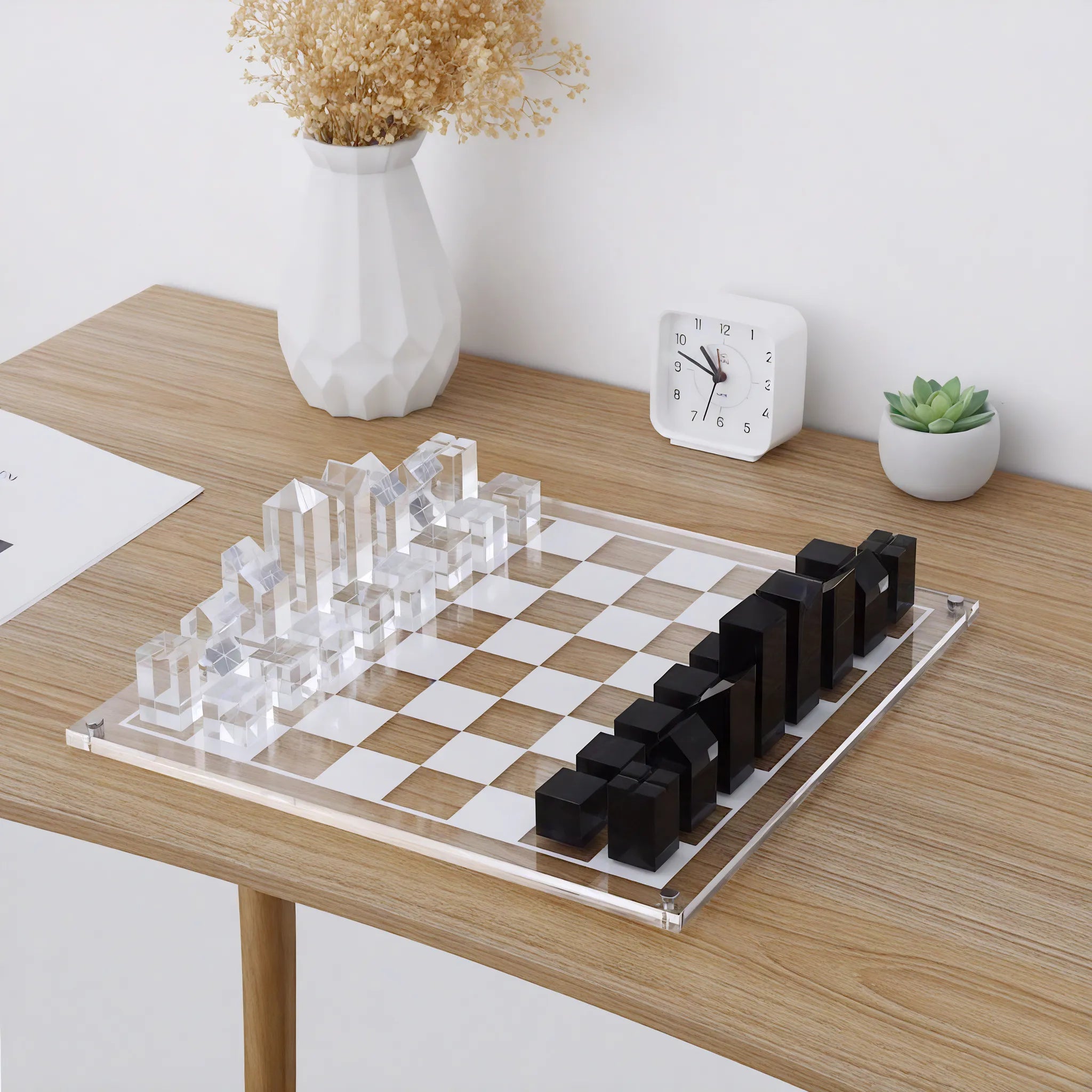 Clear Acrylic Chess Set customized Aescraft