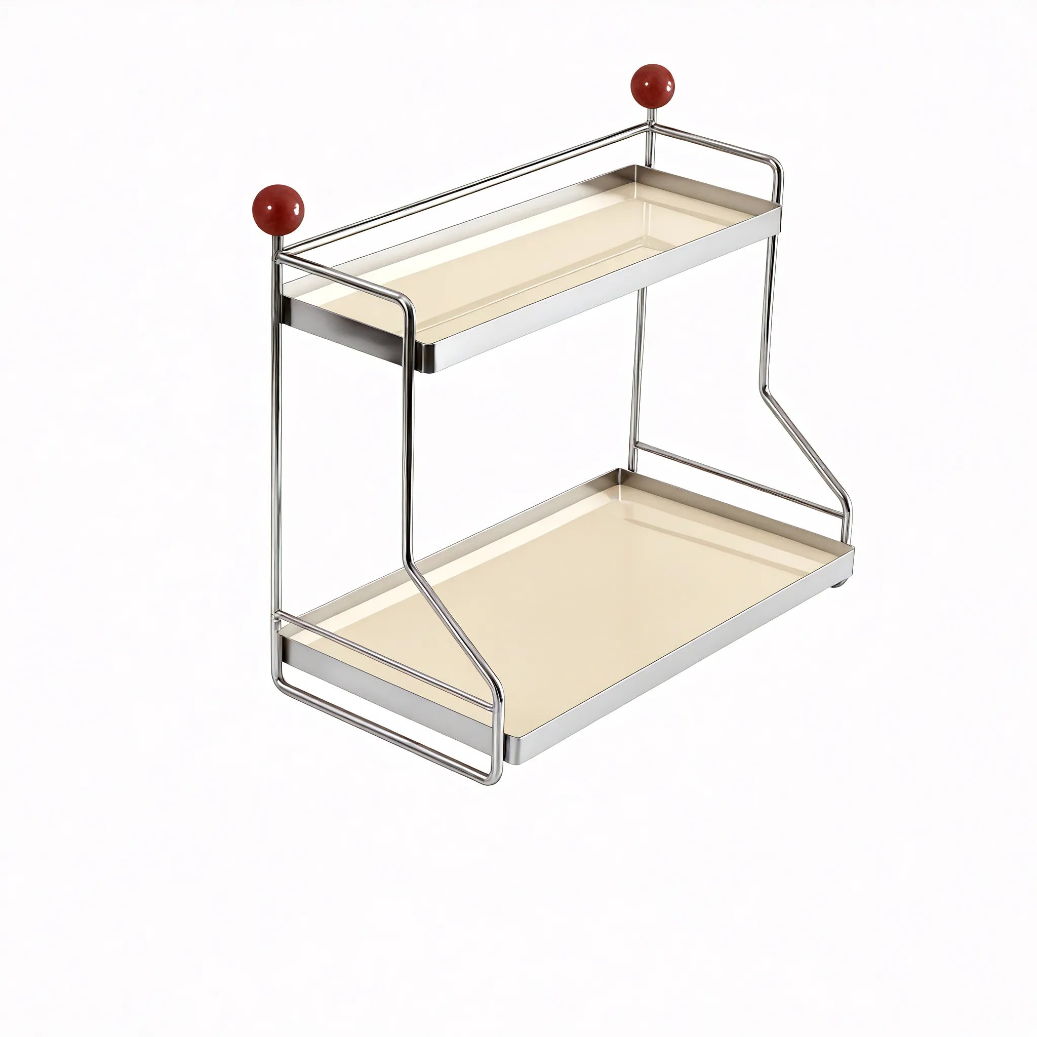 Contemporary Metal Display Rack customized Aescraft White-Red Accent