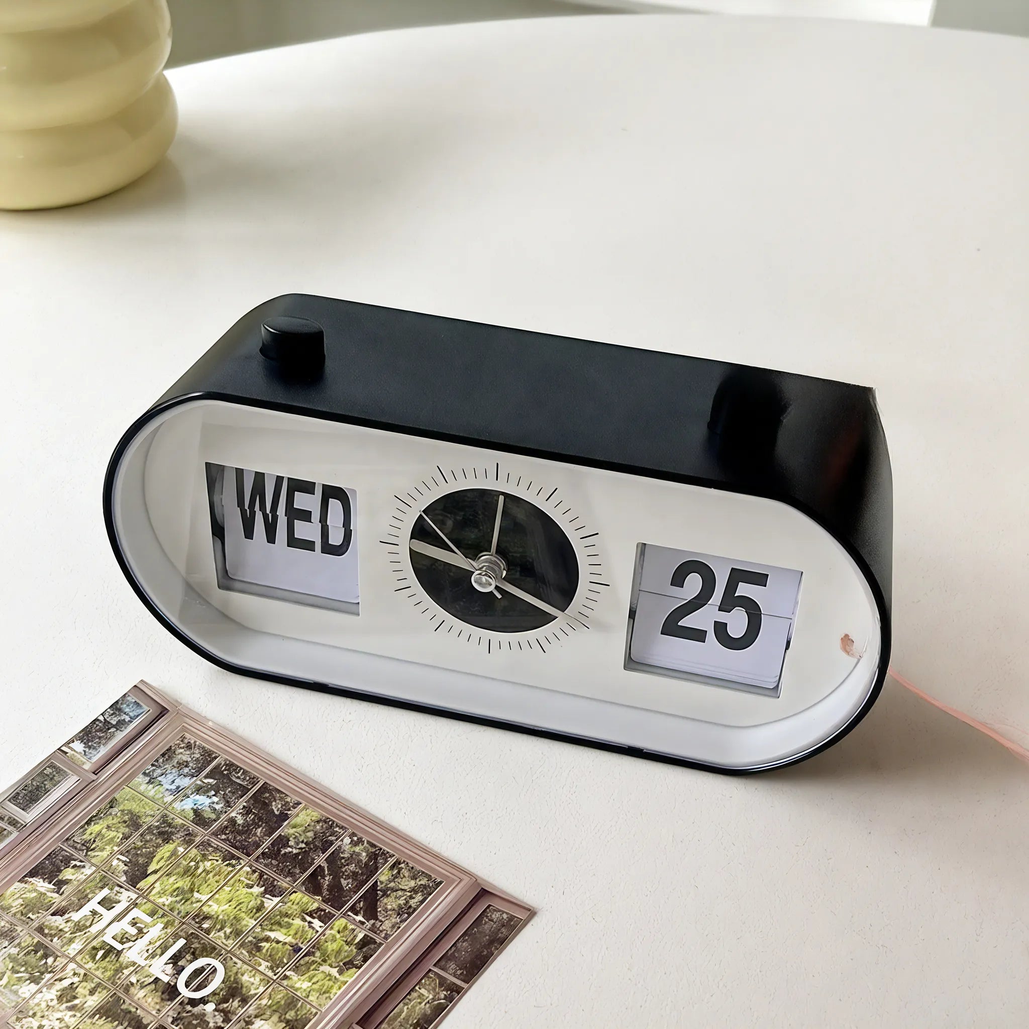 Contemporary Oval Flip Desk Clock  Aescraft