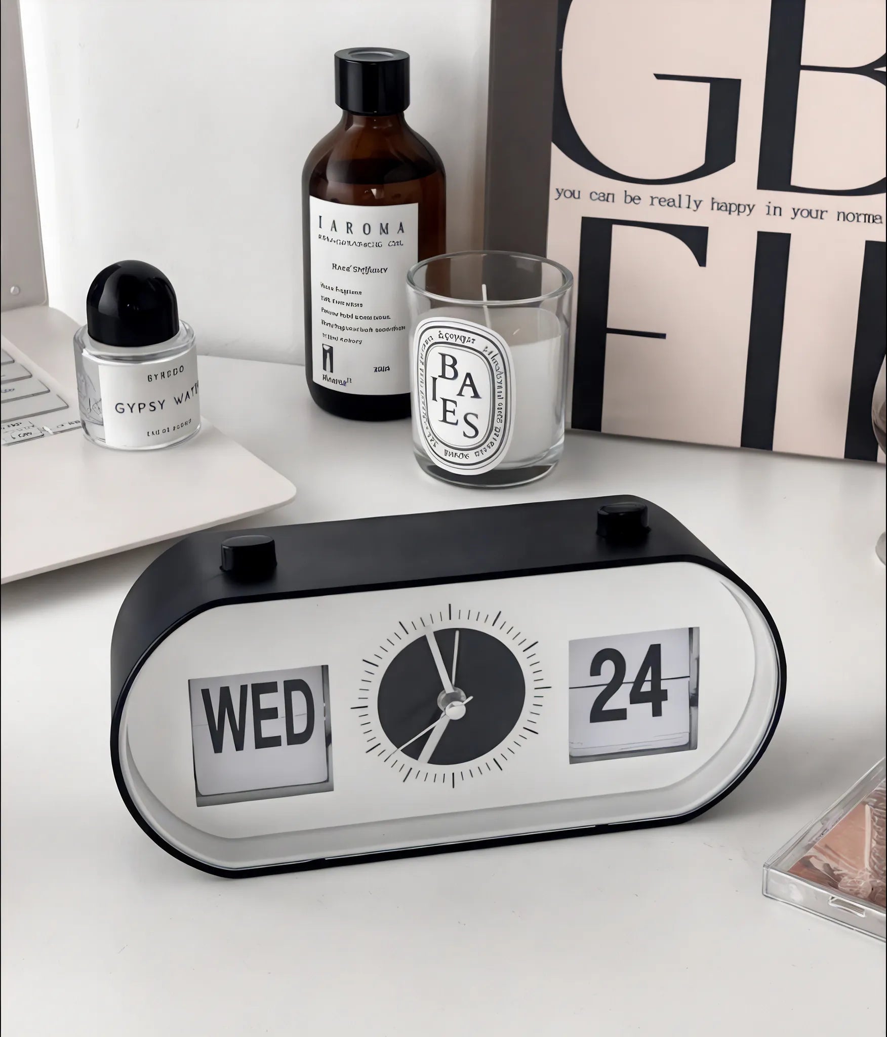 Contemporary Oval Flip Desk Clock  Aescraft