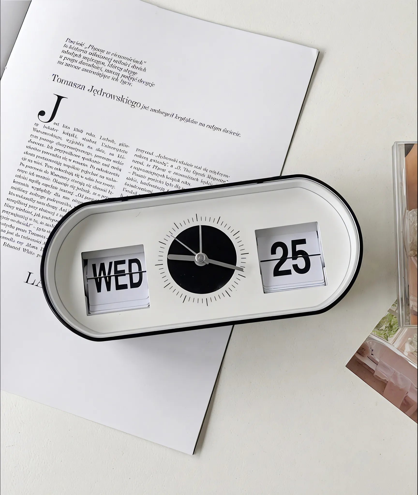 Contemporary Oval Flip Desk Clock  Aescraft