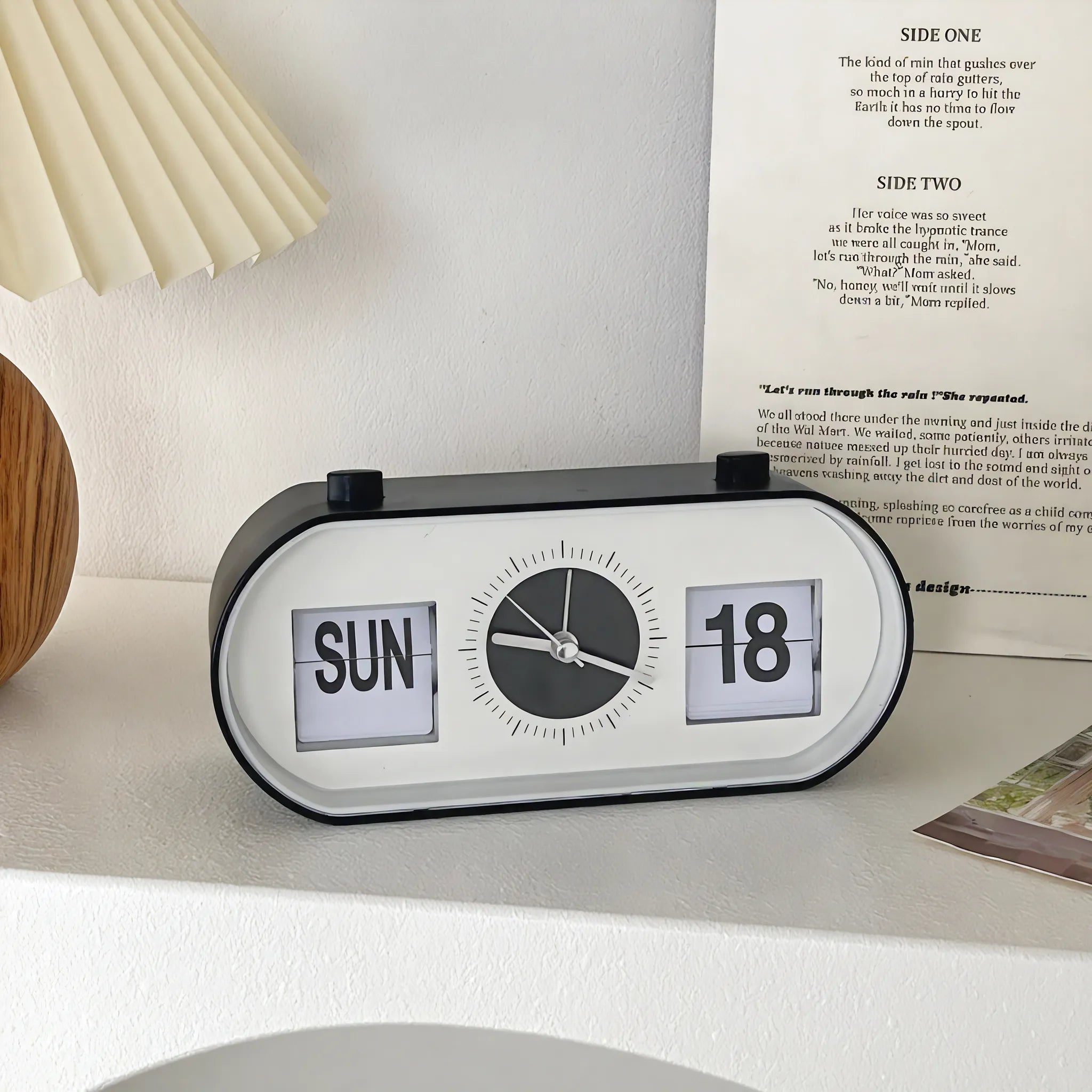 Contemporary Oval Flip Desk Clock  Aescraft