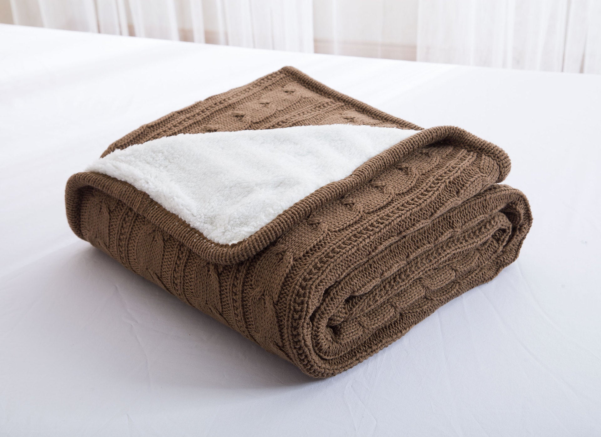 Cozy Embrace Knit Throw Blanket Aescraft Brown 120*180cm