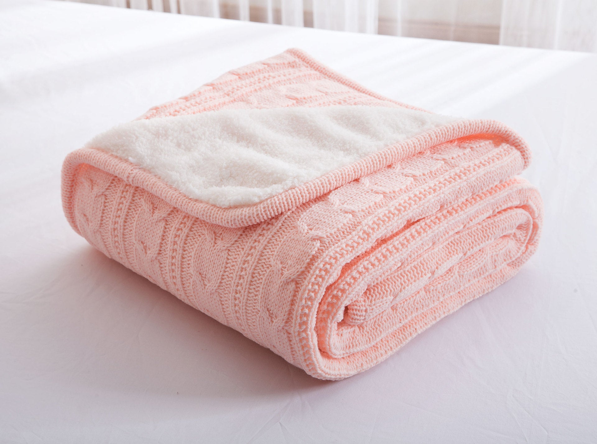 Cozy Embrace Knit Throw Blanket Aescraft Pink 120*180cm