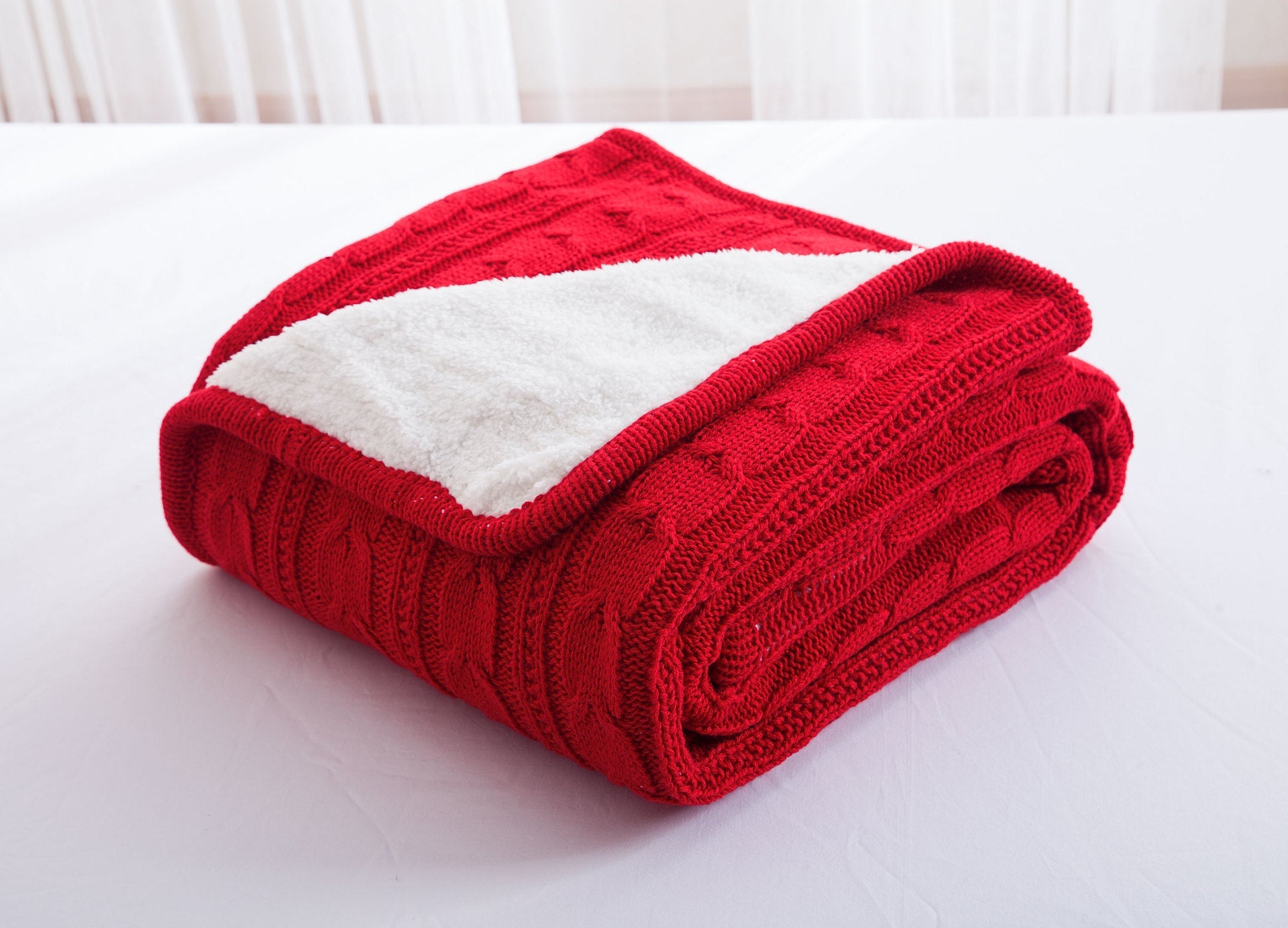 Cozy Embrace Knit Throw Blanket Aescraft Red 120*180cm