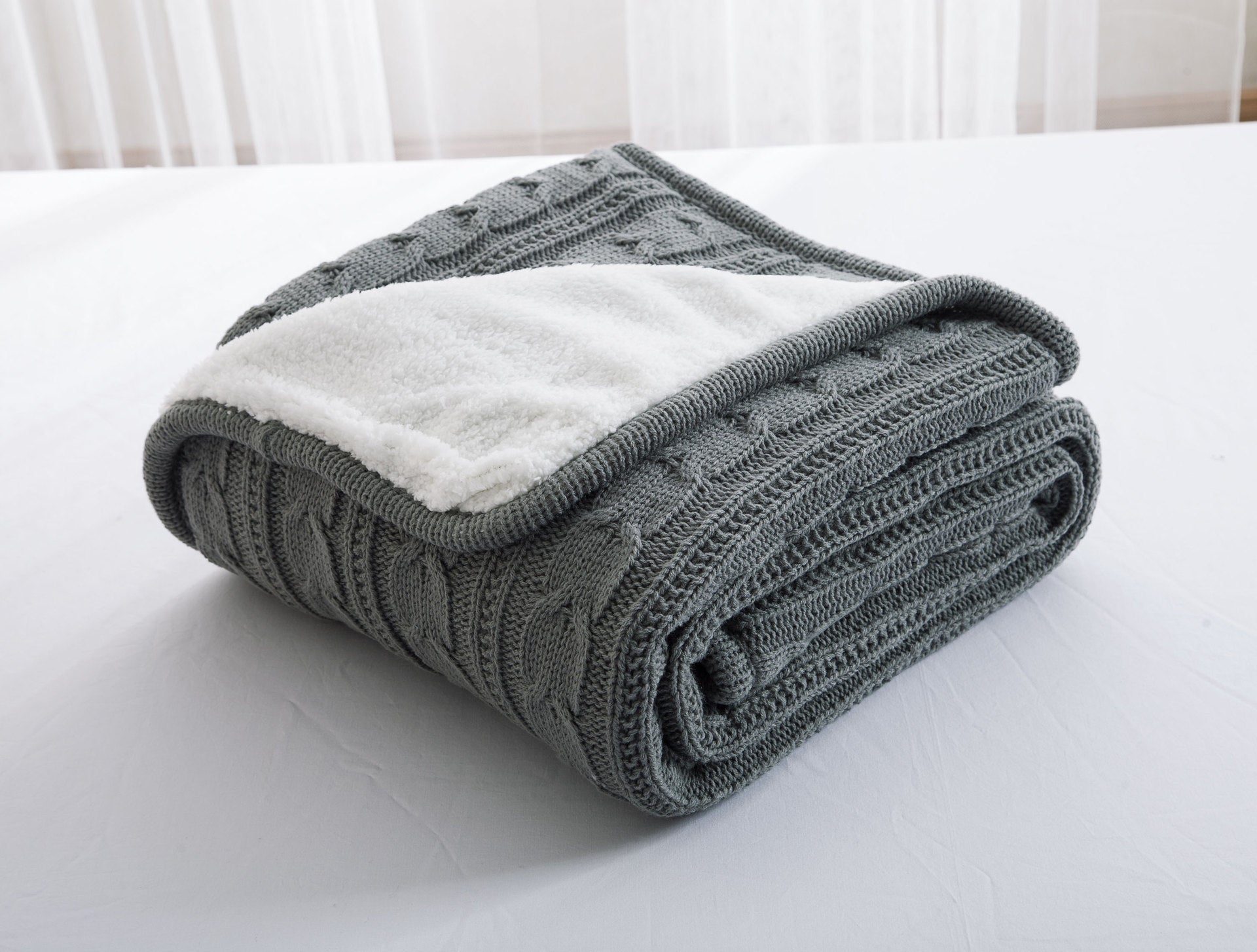 Cozy Embrace Knit Throw Blanket Aescraft Gray 120*180cm