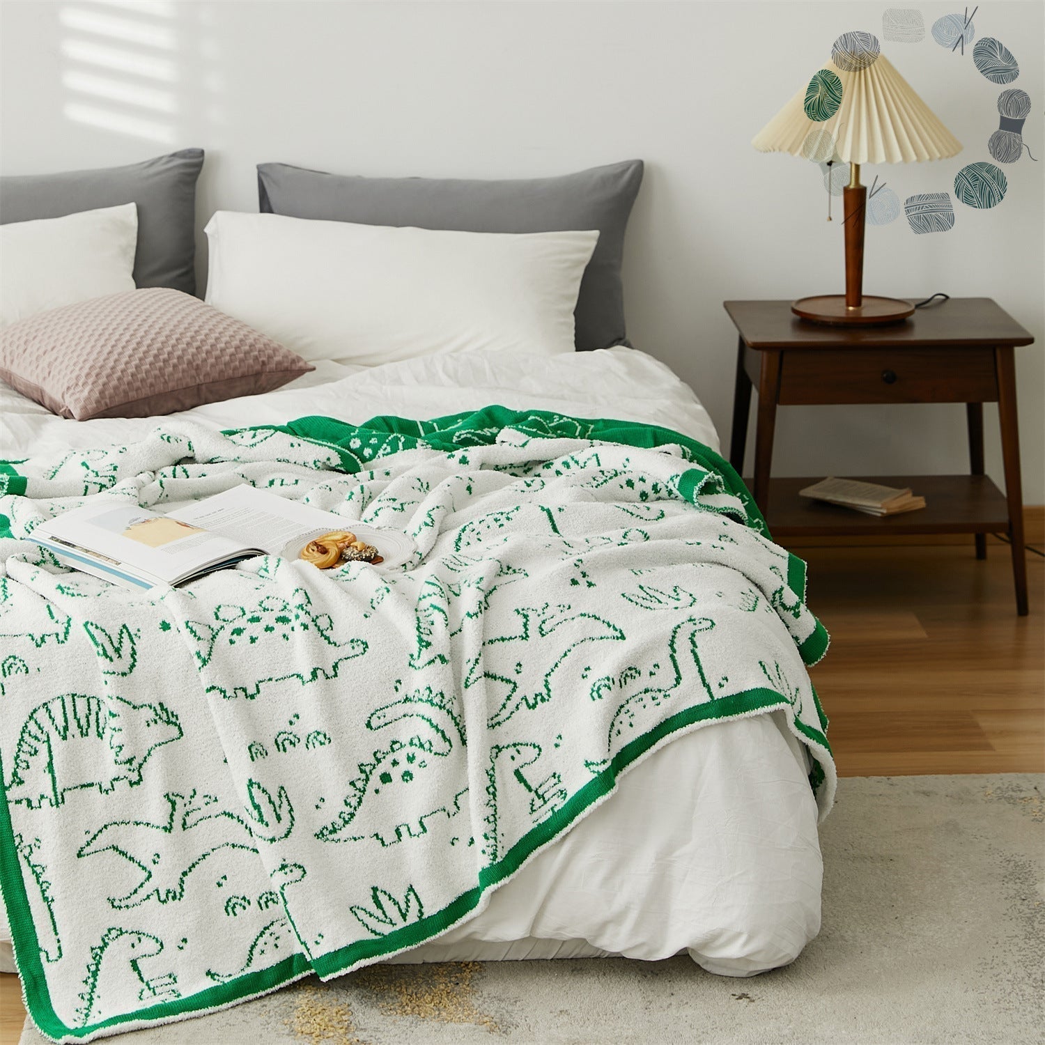 Dino Dreams Throw Blanket Aescraft