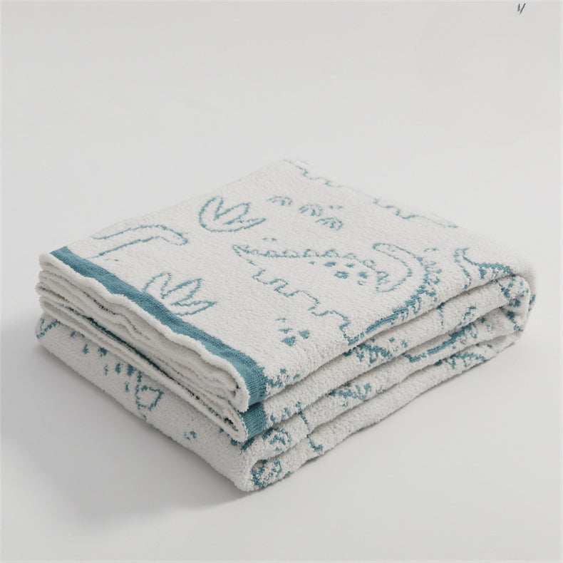 Dino Dreams Throw Blanket Aescraft Aqua Green 130*160CM