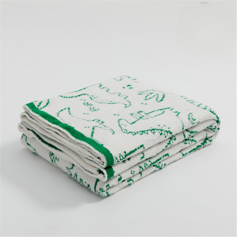 Dino Dreams Throw Blanket Aescraft Green 130*160CM