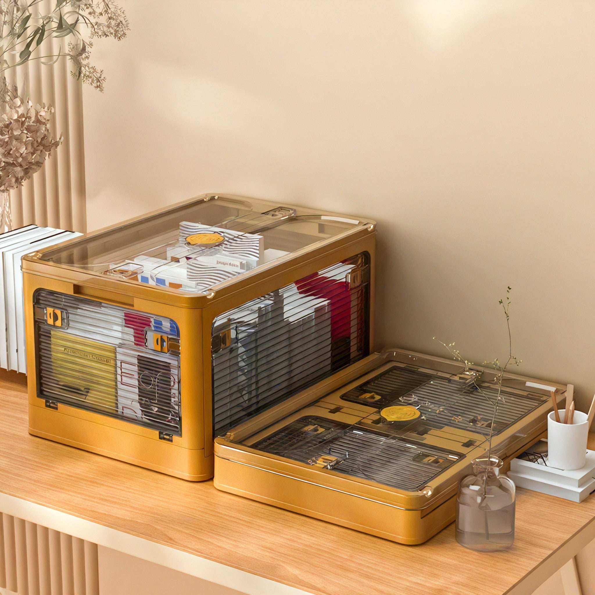 FlexiBox: The Foldable Storage Drawer Organizer Aescraft