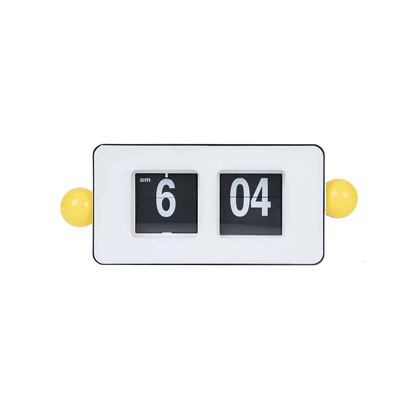 Flip-O-Matic Clock – Retro Time with a Playful Twist Aescraft White Yellow Ball