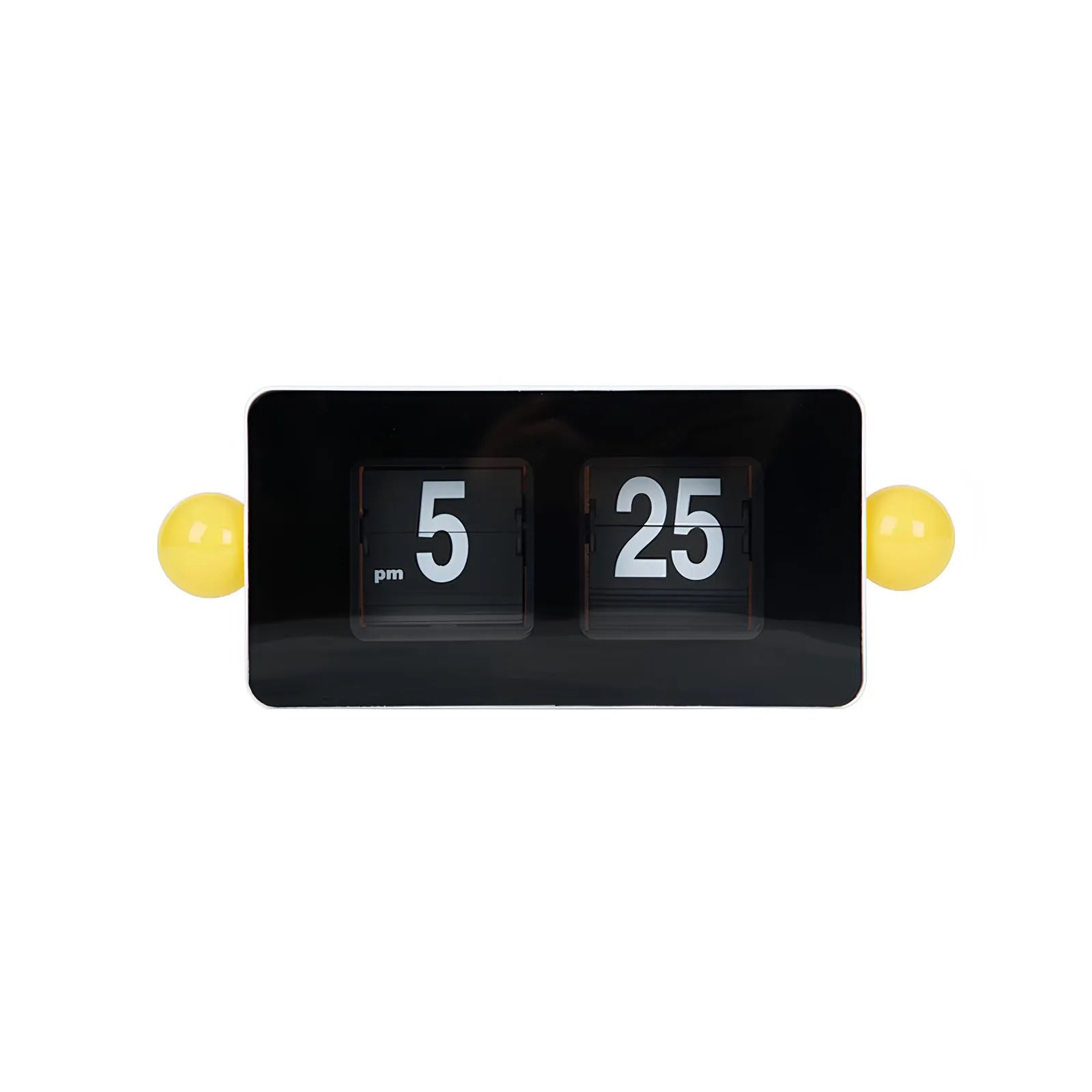 Flip-O-Matic Clock – Retro Time with a Playful Twist Aescraft Black Yellow Ball
