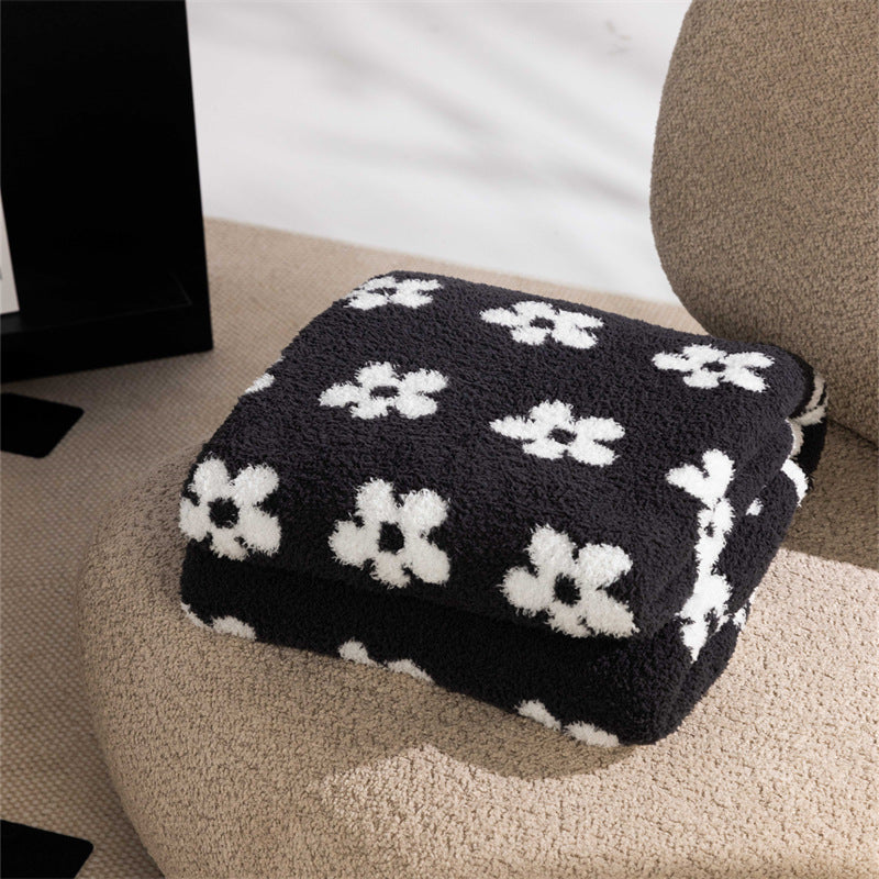 Floral Bliss Throw Blanket Aescraft Black 127*153cm