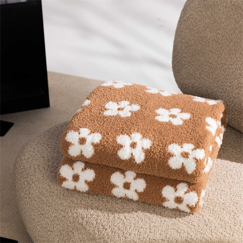 Floral Bliss Throw Blanket Aescraft Khaki 127*153cm