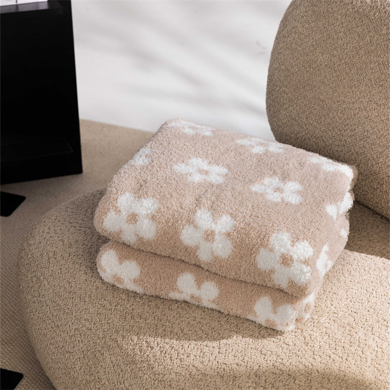 Floral Bliss Throw Blanket Aescraft Beige 127*153cm