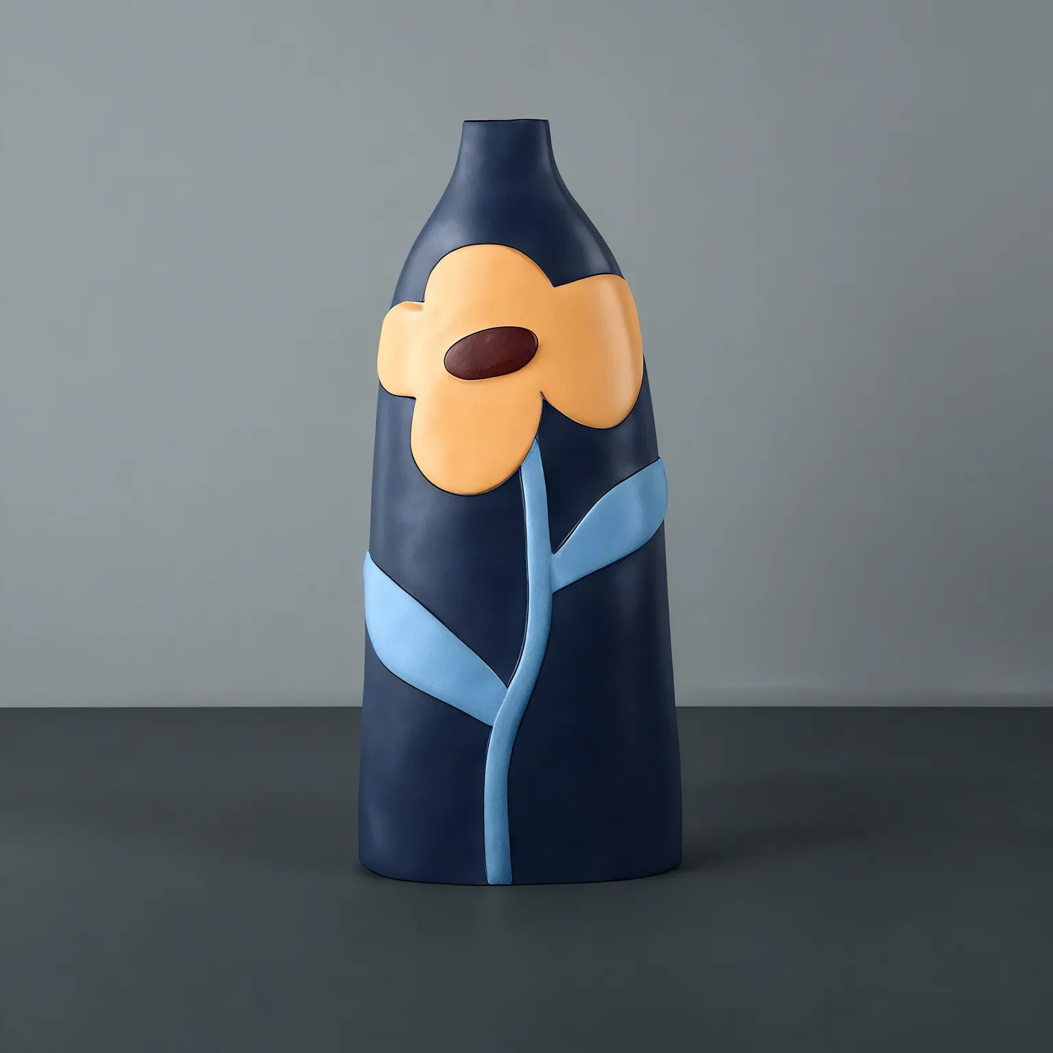 Floral Ceramic Vase Set customized Aescraft Blue