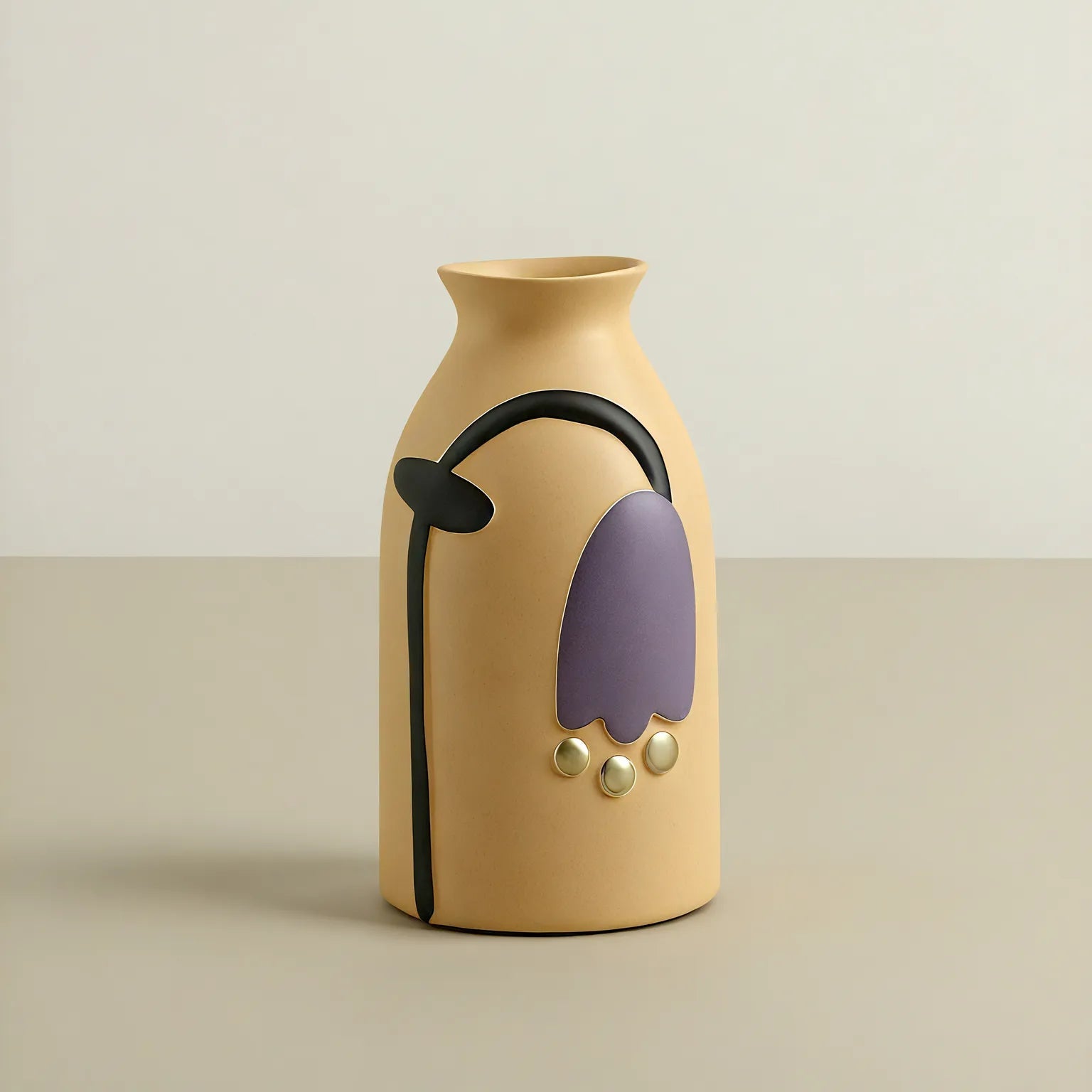 Floral Ceramic Vase Set customized Aescraft Beige