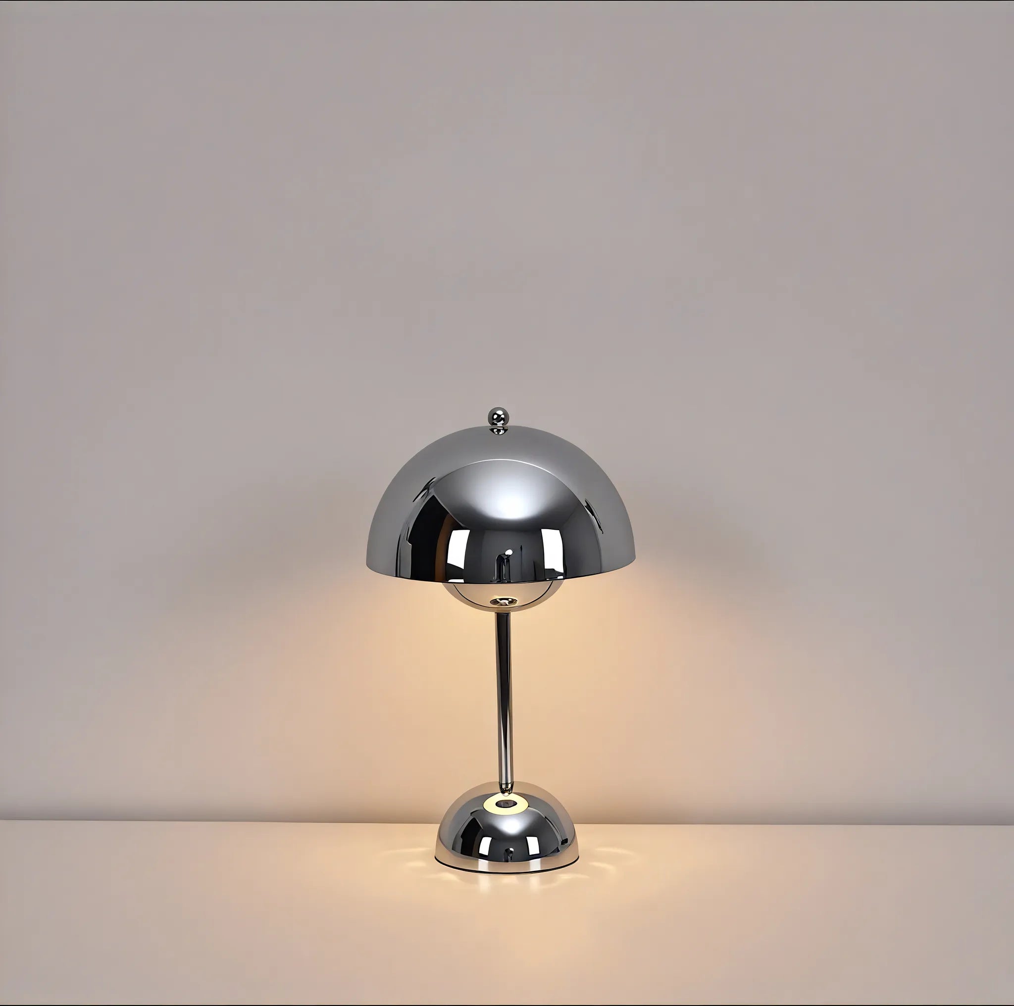 Flowerpot Table Lamp Aescraft Silver Rechargable USB Touch Switch