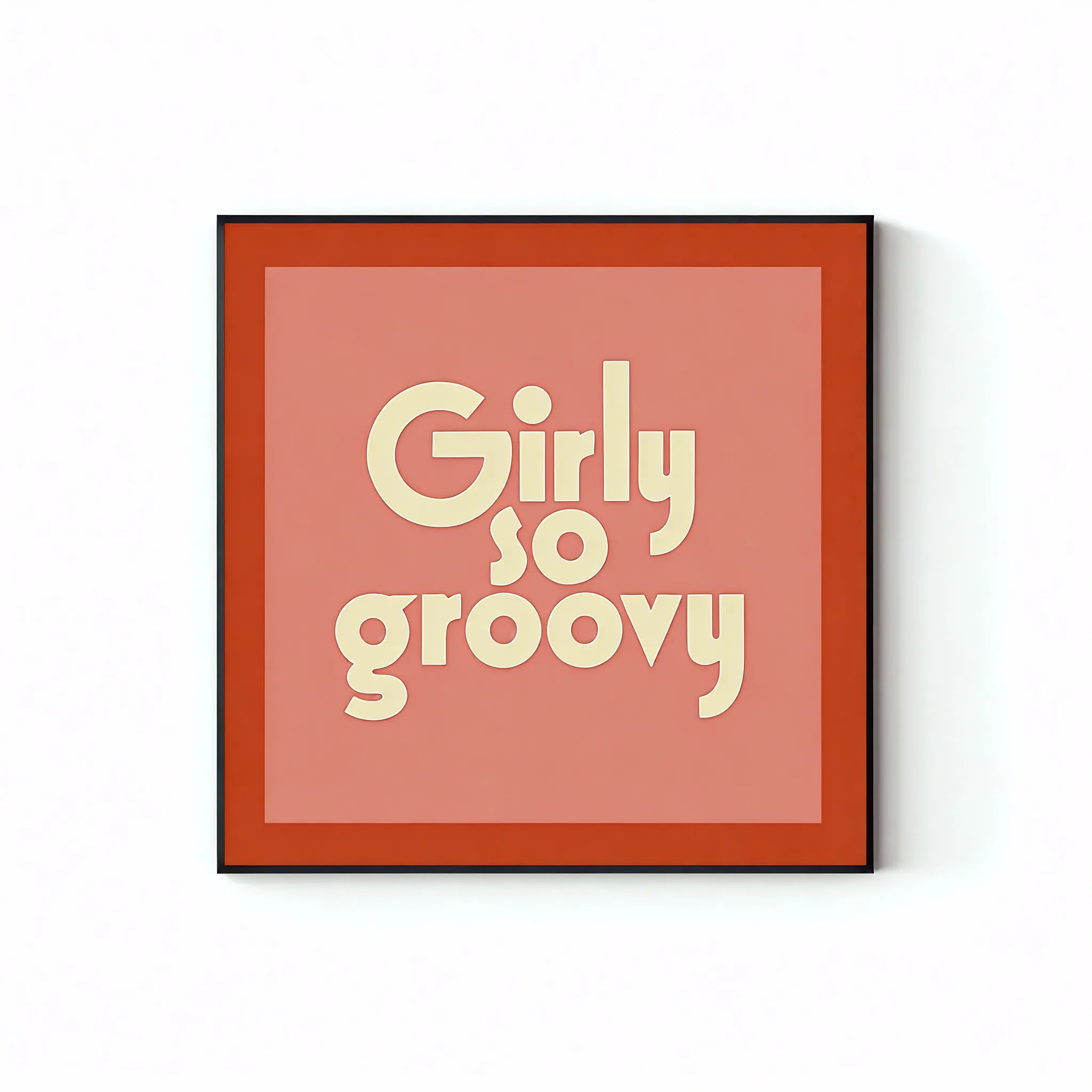 Fontastic Finds – Retro Lettering Art for Trendy Spaces Aescraft 30cm*30cm Girly so Groovy Black
