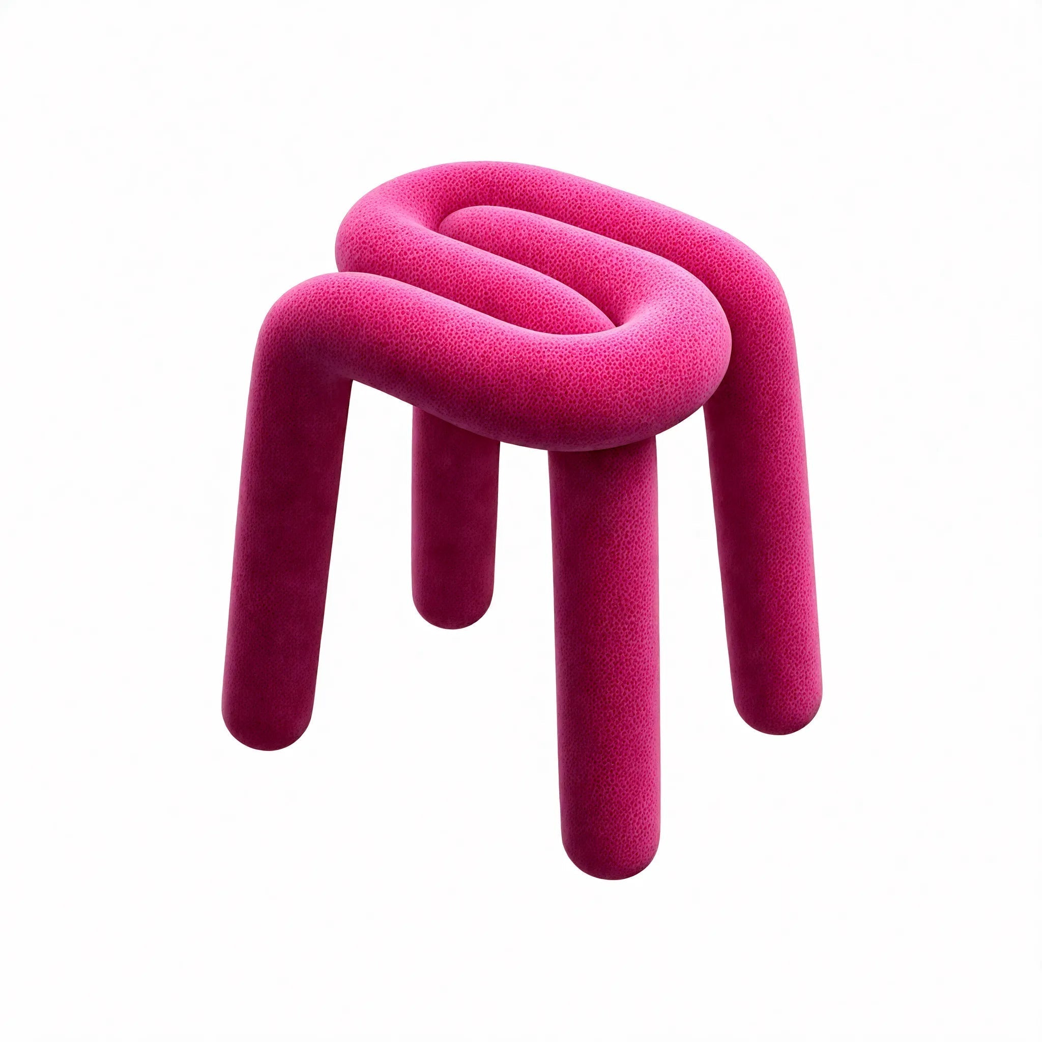 Funky Form:The Bold Bouclé Loop Stool Aescraft Pink