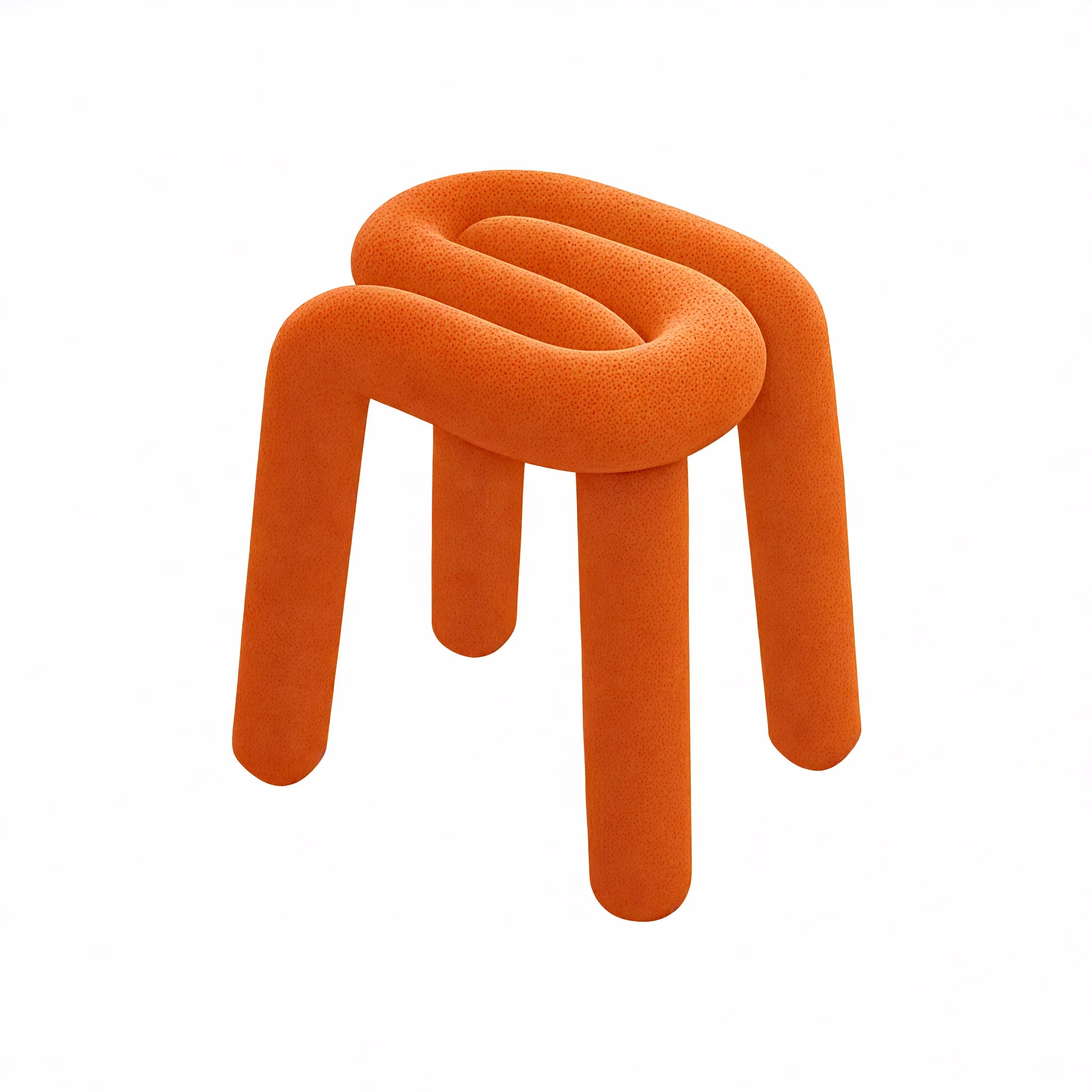 Funky Form:The Bold Bouclé Loop Stool Aescraft Orange