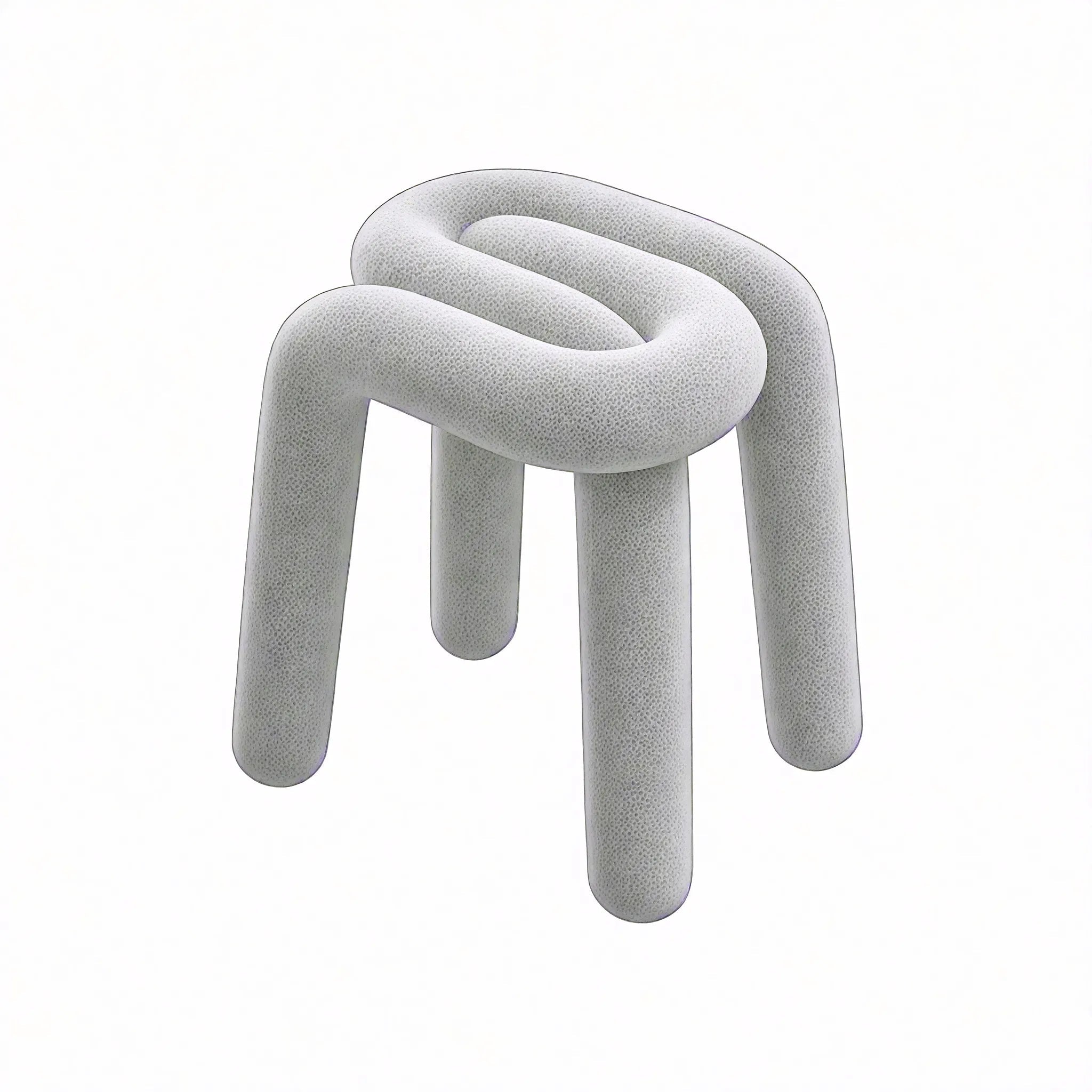 Funky Form:The Bold Bouclé Loop Stool Aescraft Light Gray