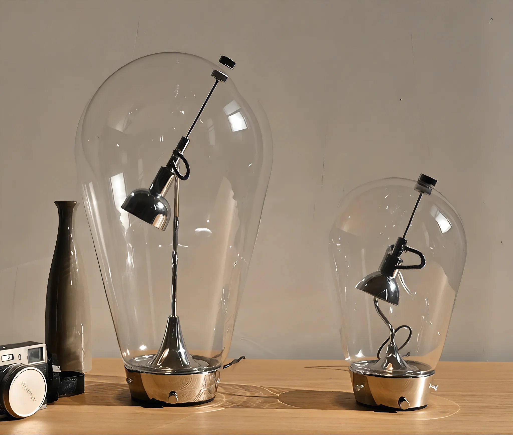 Glass Whisper Table Lamp: Sculptural Illumination Aescraft