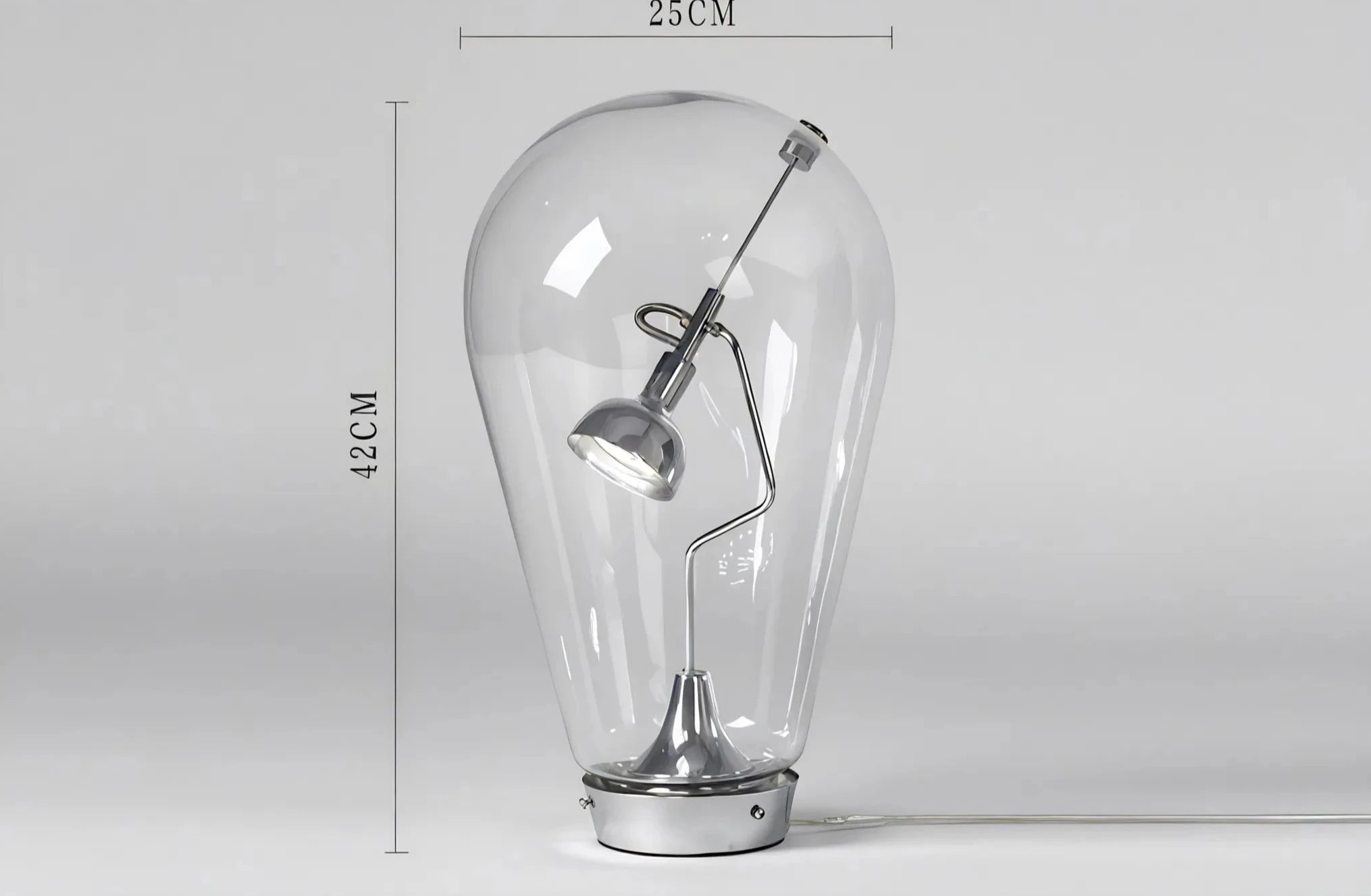 Glass Whisper Table Lamp: Sculptural Illumination Aescraft Large US