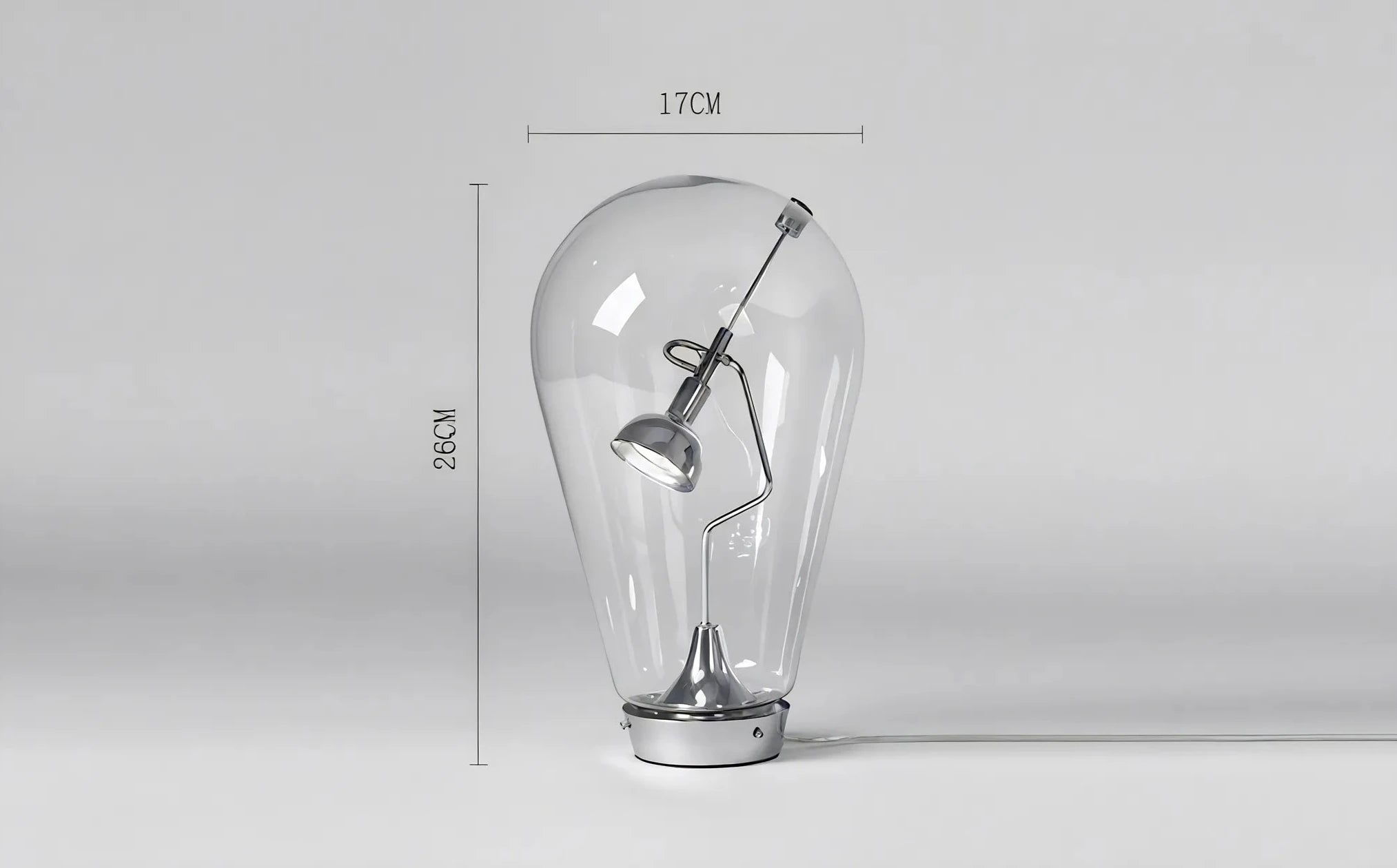 Glass Whisper Table Lamp: Sculptural Illumination Aescraft Small US