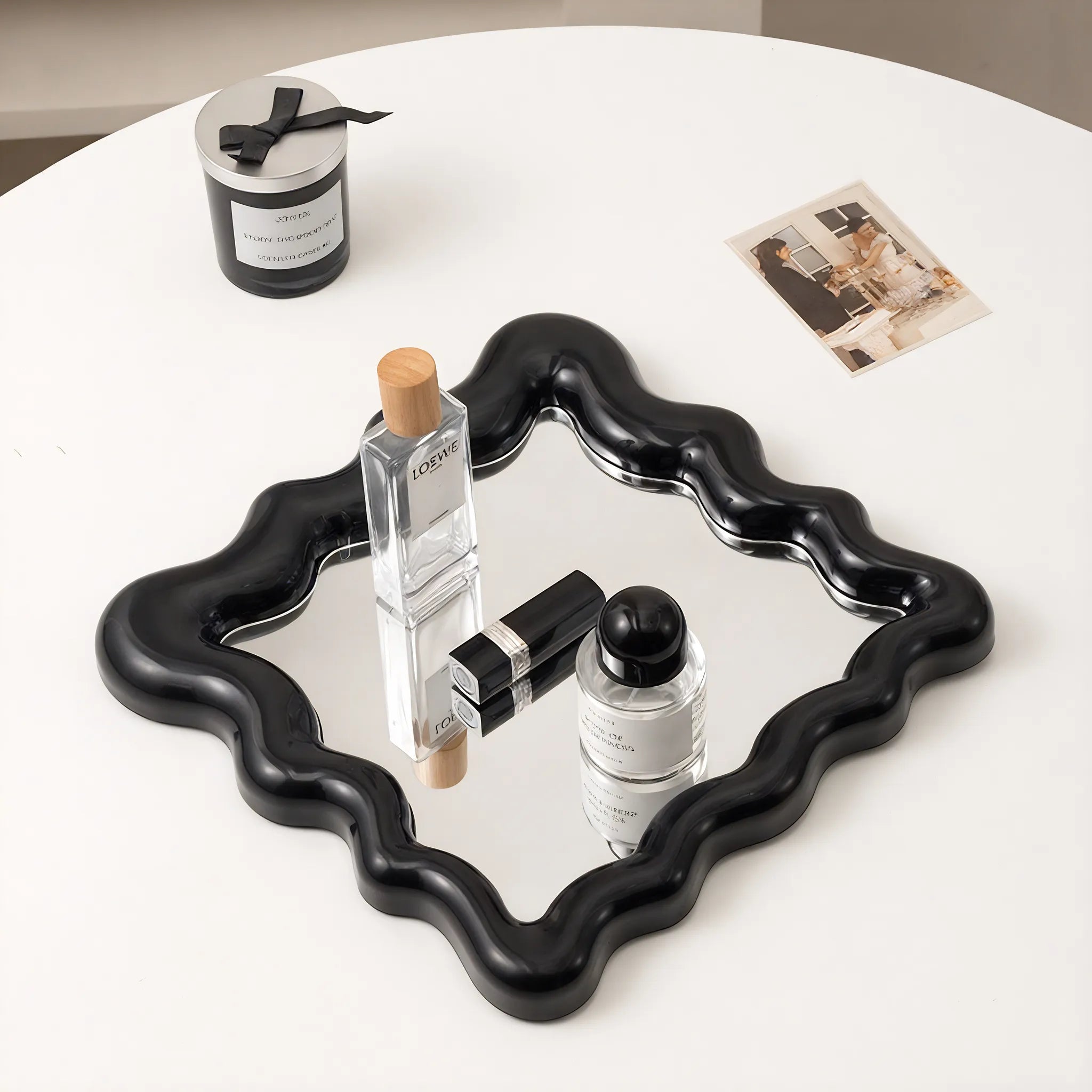 Glimmer & Gather – INS-Inspired Mirror Tray Organizer Aescraft