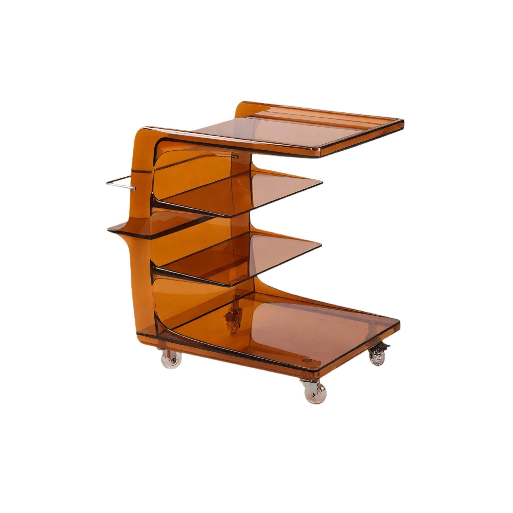 Glossy Glide Organizer Cart Aescraft Translucent Brown