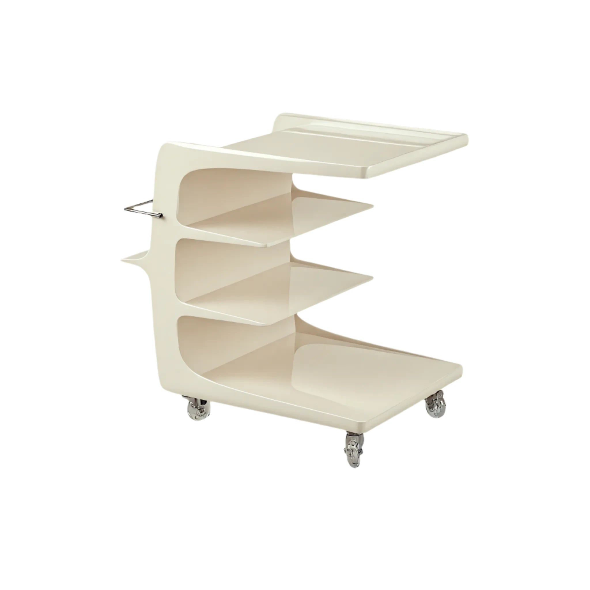 Glossy Glide Organizer Cart Aescraft Solid White