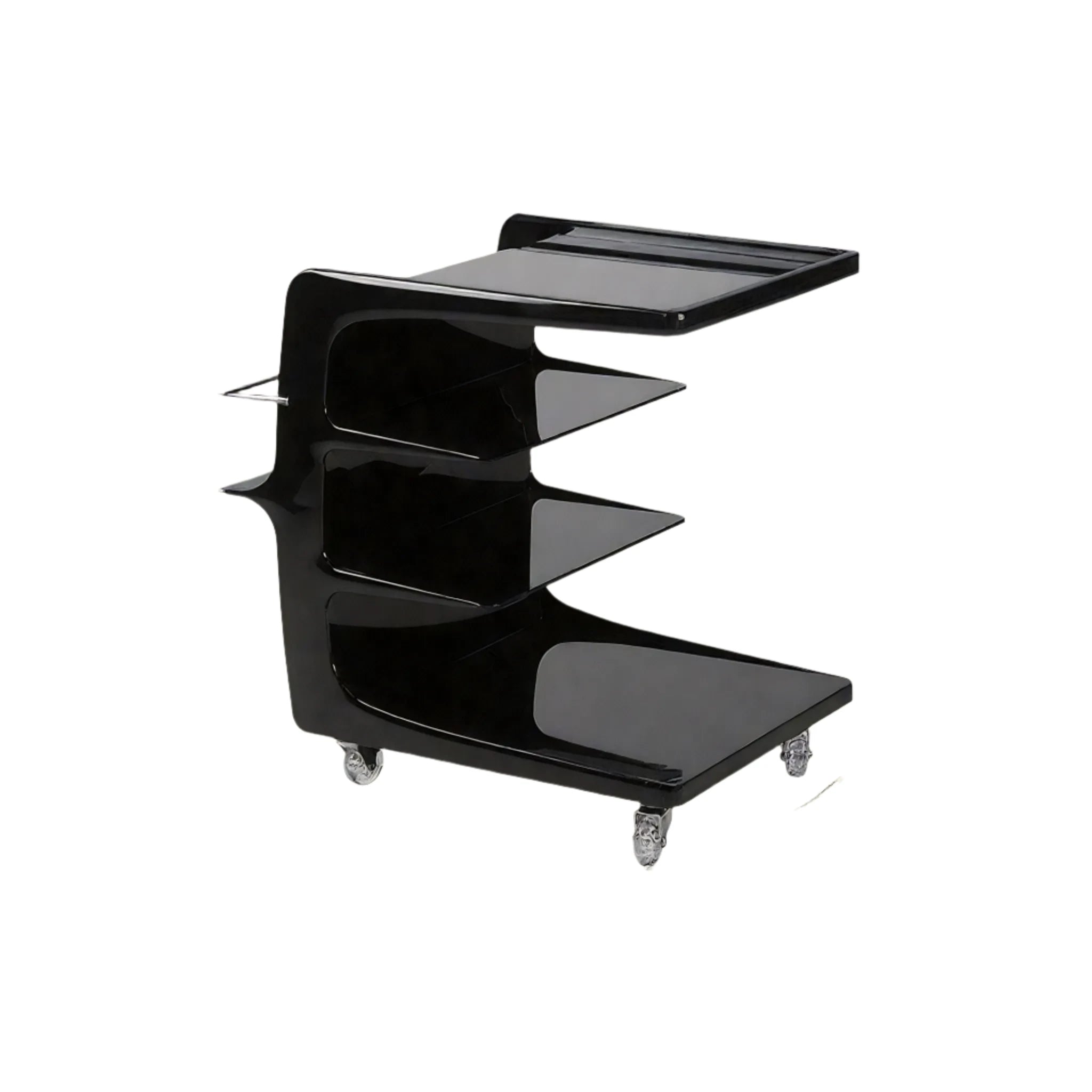 Glossy Glide Organizer Cart Aescraft Solid Black