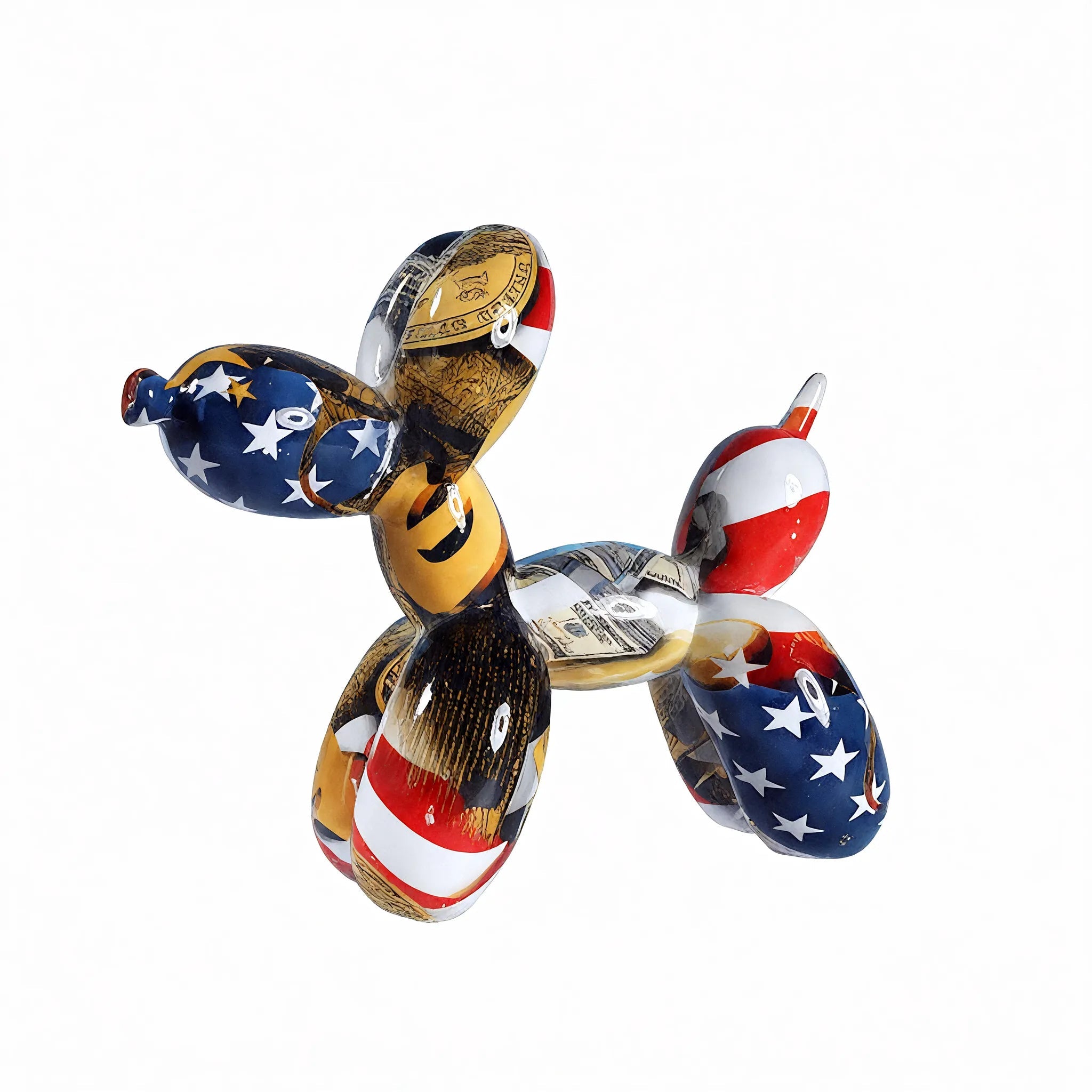 Graffiti Balloon Dog Figurine customized Aescraft Star Flag