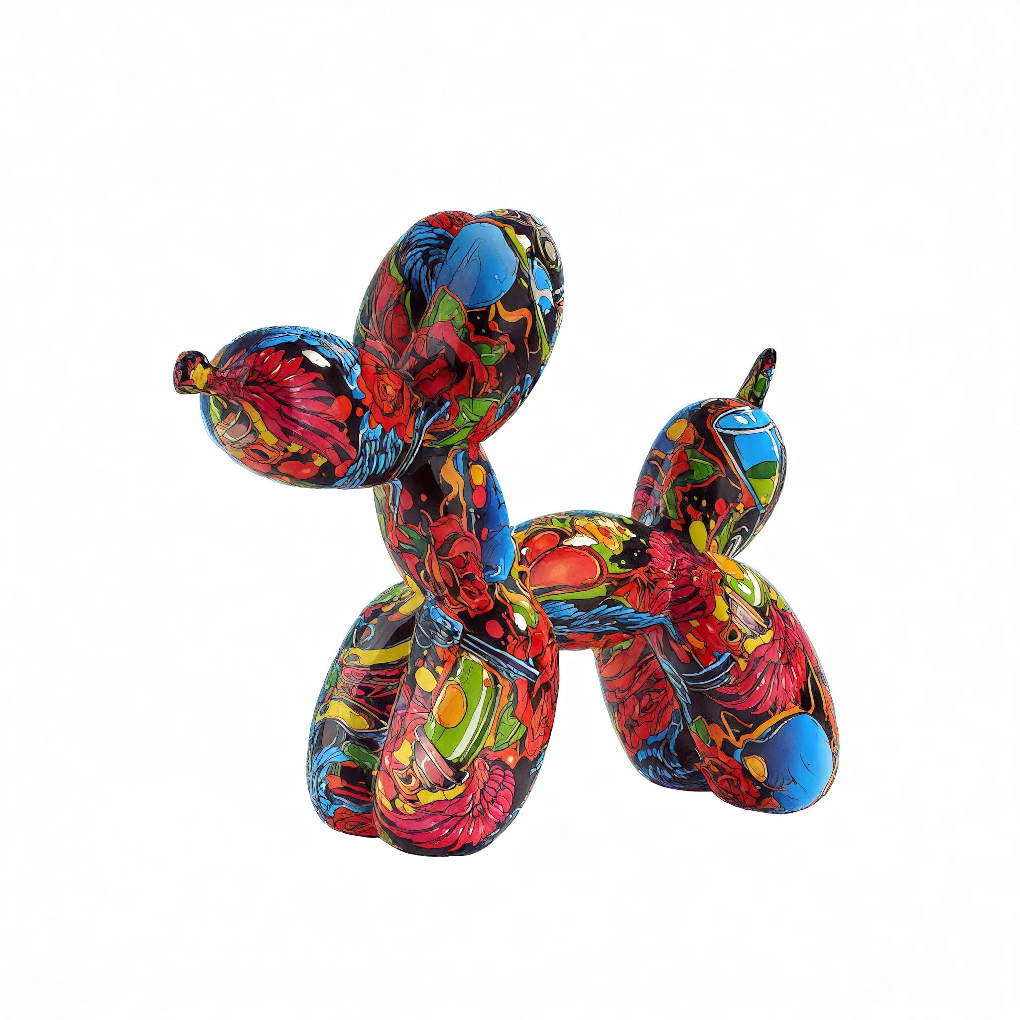 Graffiti Balloon Dog Figurine customized Aescraft Rose