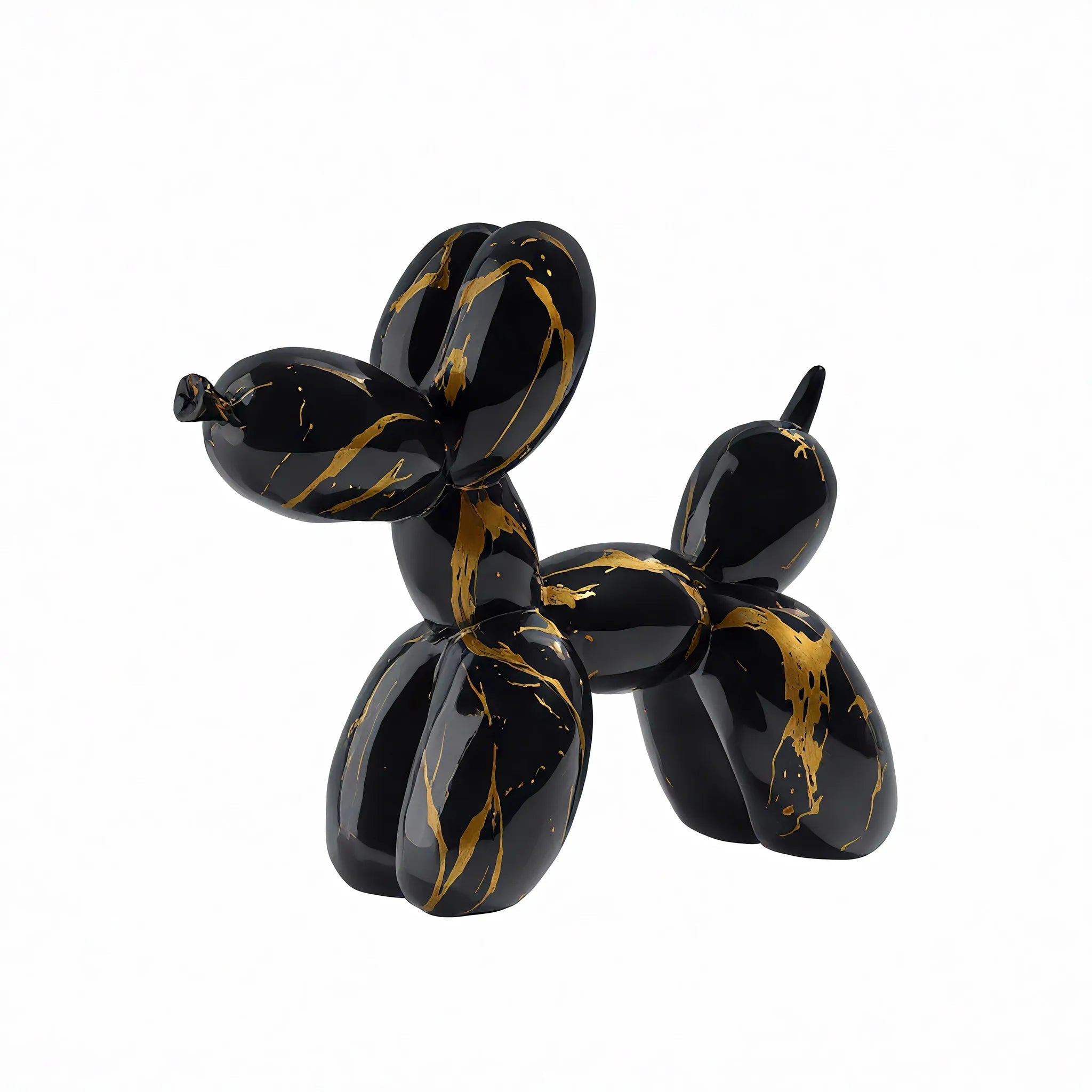 Graffiti Balloon Dog Figurine customized Aescraft Black Gold