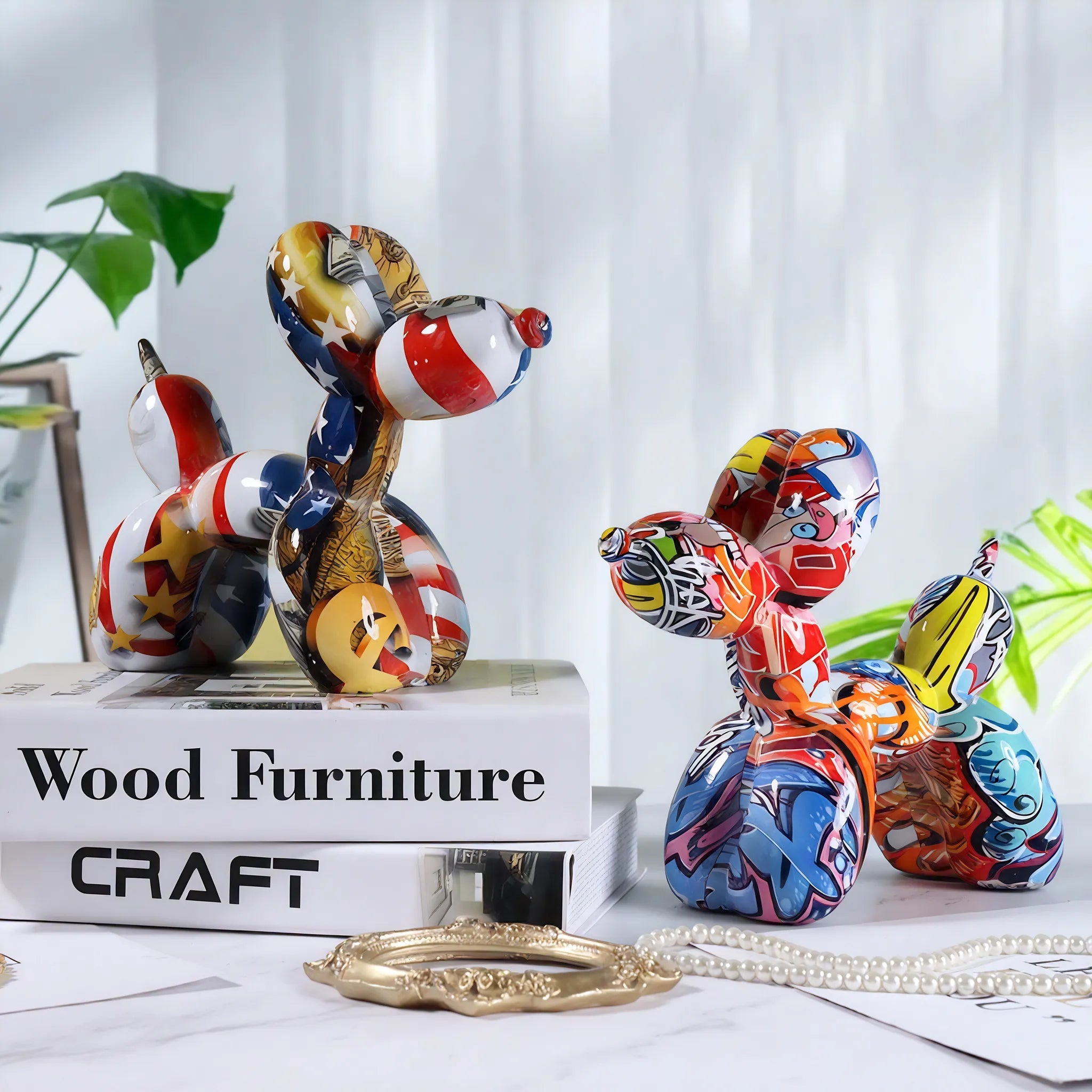 Graffiti Balloon Dog Figurine customized Aescraft