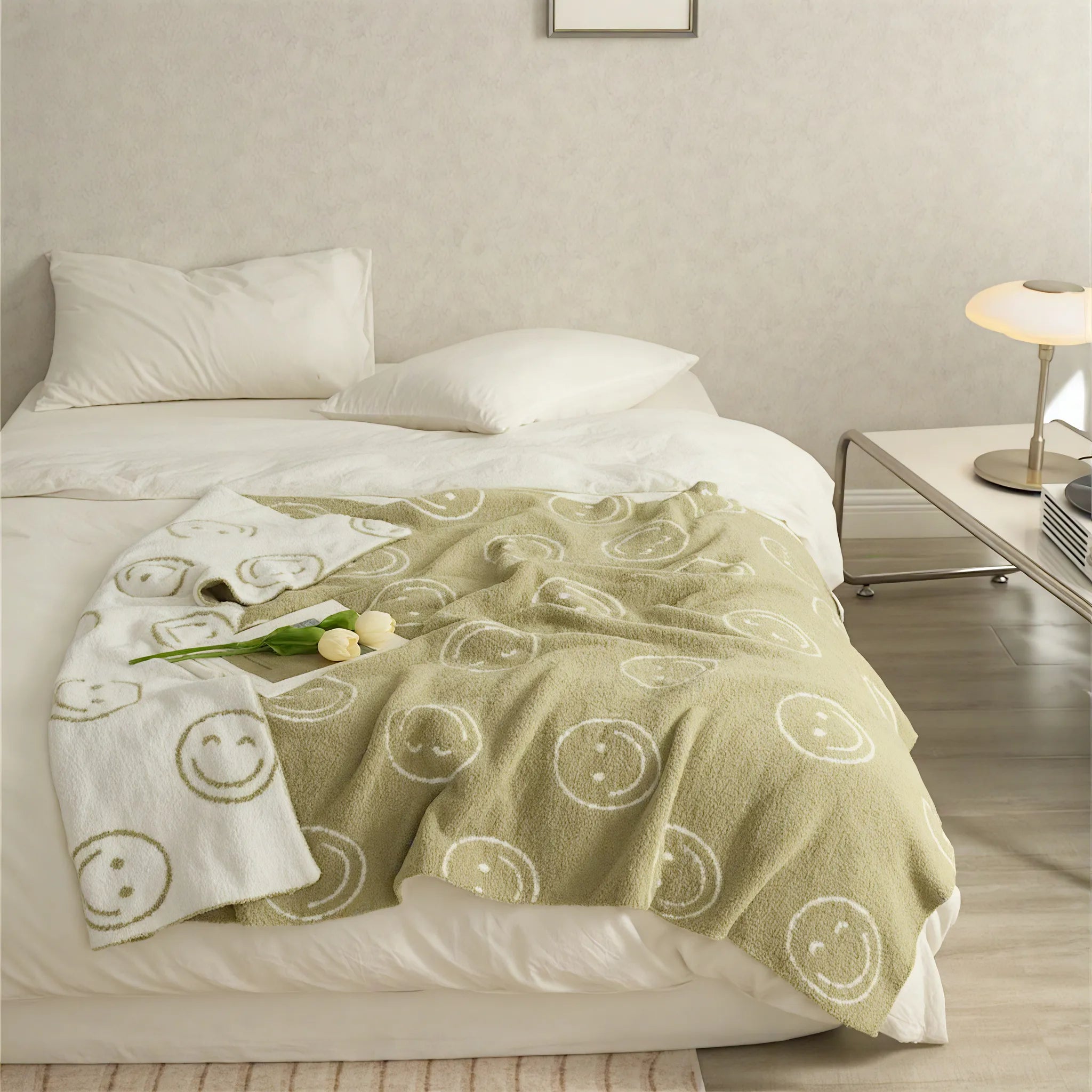 Happy Vibes Cozy Blanket – Your Year-Round Cheer Aescraft Small Matcha