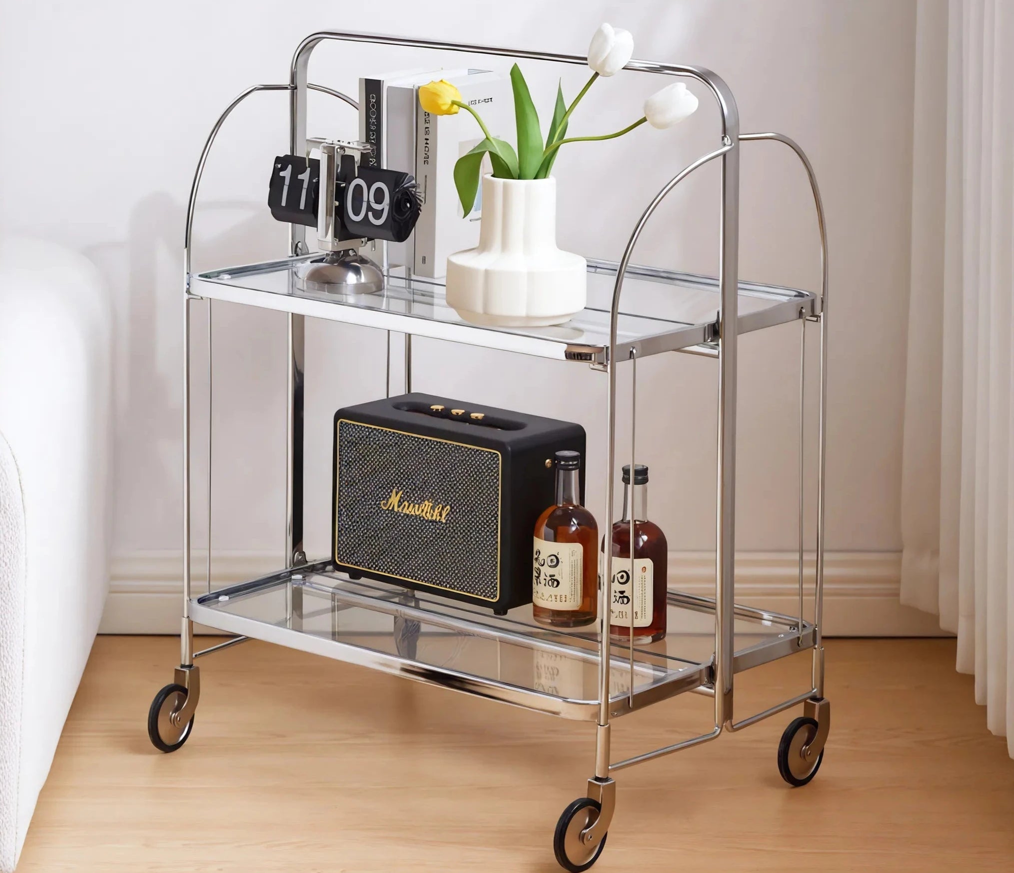 Luxe on Wheels: Foldable Transparent Trolley Aescraft Clear