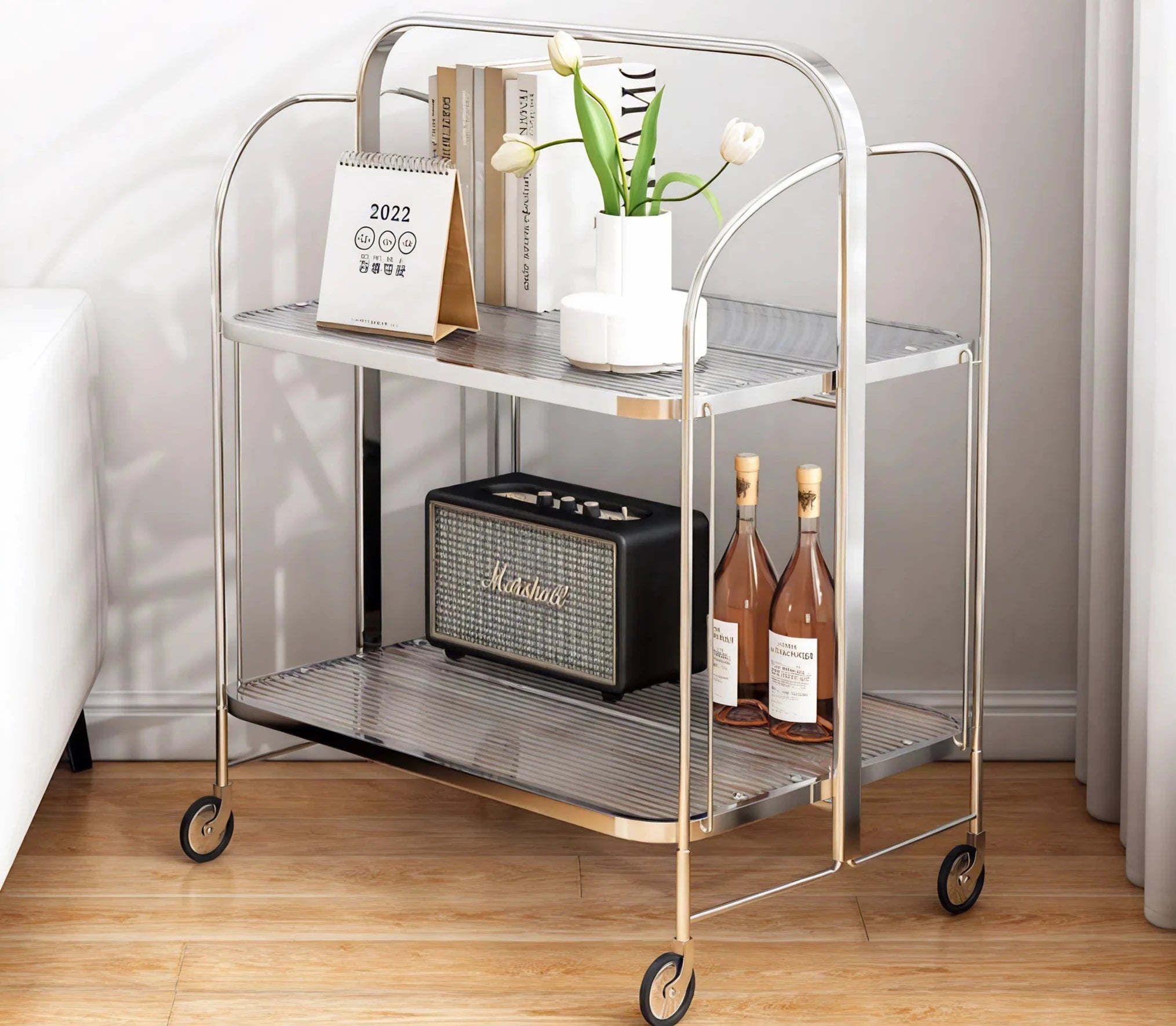 Luxe on Wheels: Foldable Transparent Trolley Aescraft Textured Clear